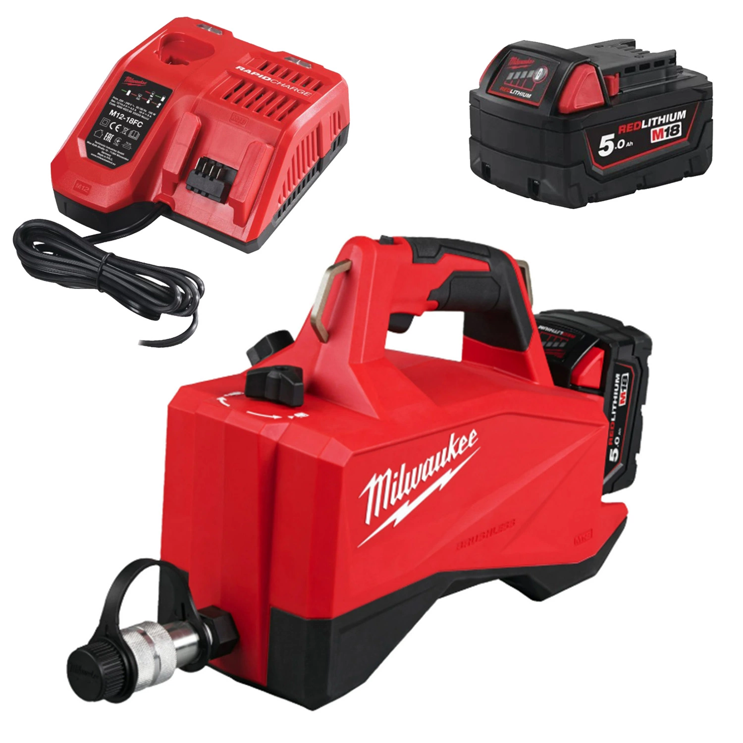 Milwaukee M18 HMP700-501 18V Li-ion accu Hydraulische mini pomp set (1x 5.0Ah accu) - 700 bar-image