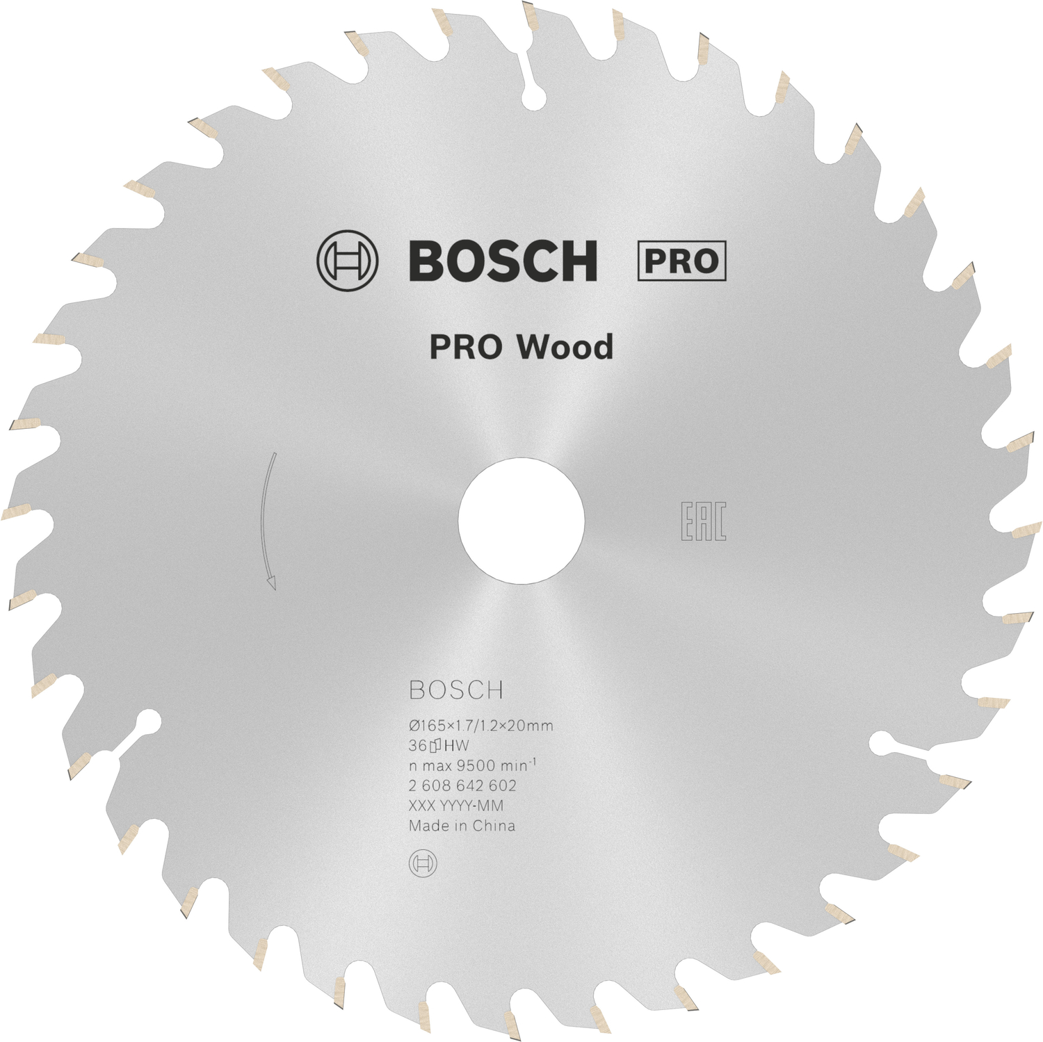 Bosch 2608642602 Pro Wood Cirkelzaagblad - 165 x 20 x 36T - Hout-image