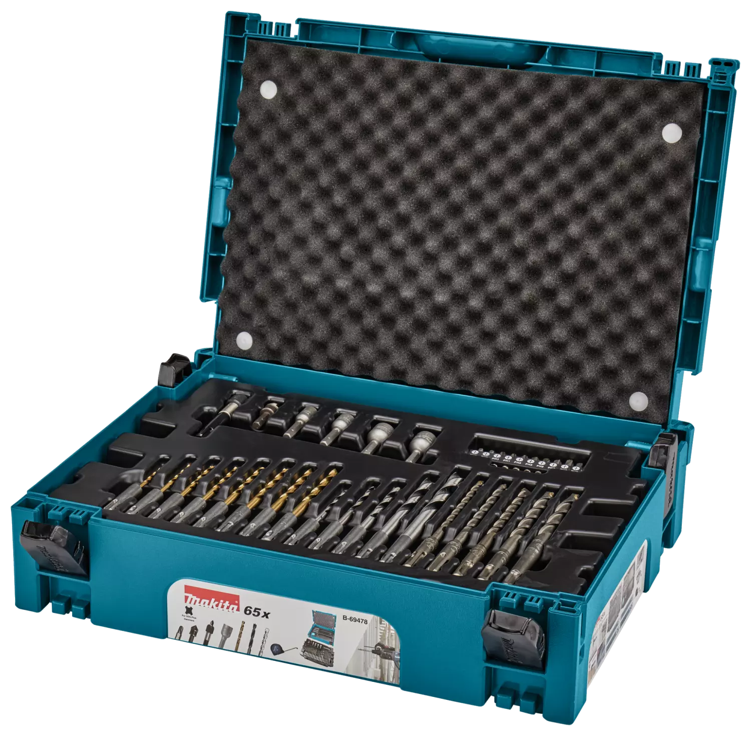 Makita B-69478 Jeu embouts de vissage et de perçage - SDS plus - MAKPAC - 65 pièces-image