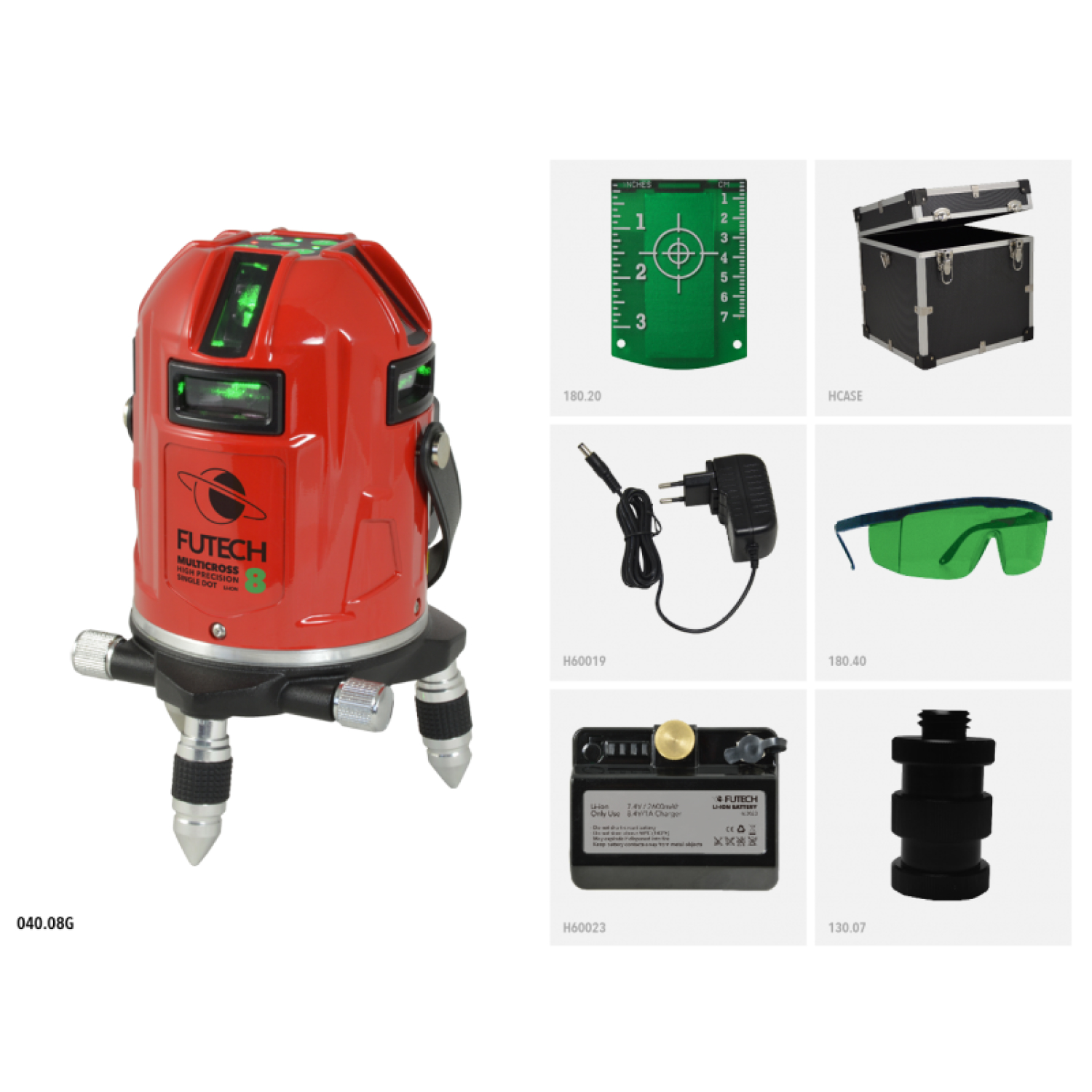 FUTECH Multicross 8 HPSD Kruislijnlaser in koffer – groen – 50m - 8 lijnen-image