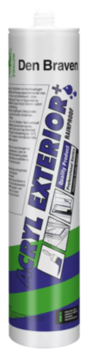 Zwaluw Den Braven 10669201 Acryl Exterior+ - Mastic acrylique - blanc - 310ml-image