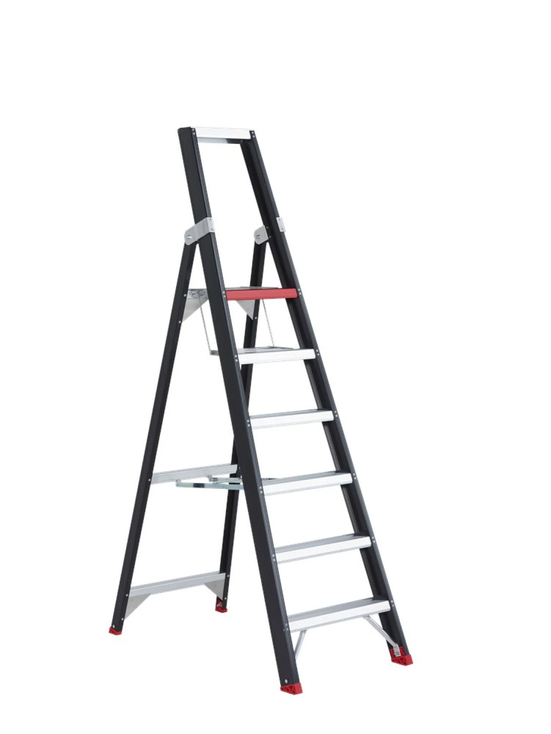 Altrex Taurus TGB 6 Trap - Enkel - Aluminium met coating - 6 treden - max. werkhoogte 3,4m-image