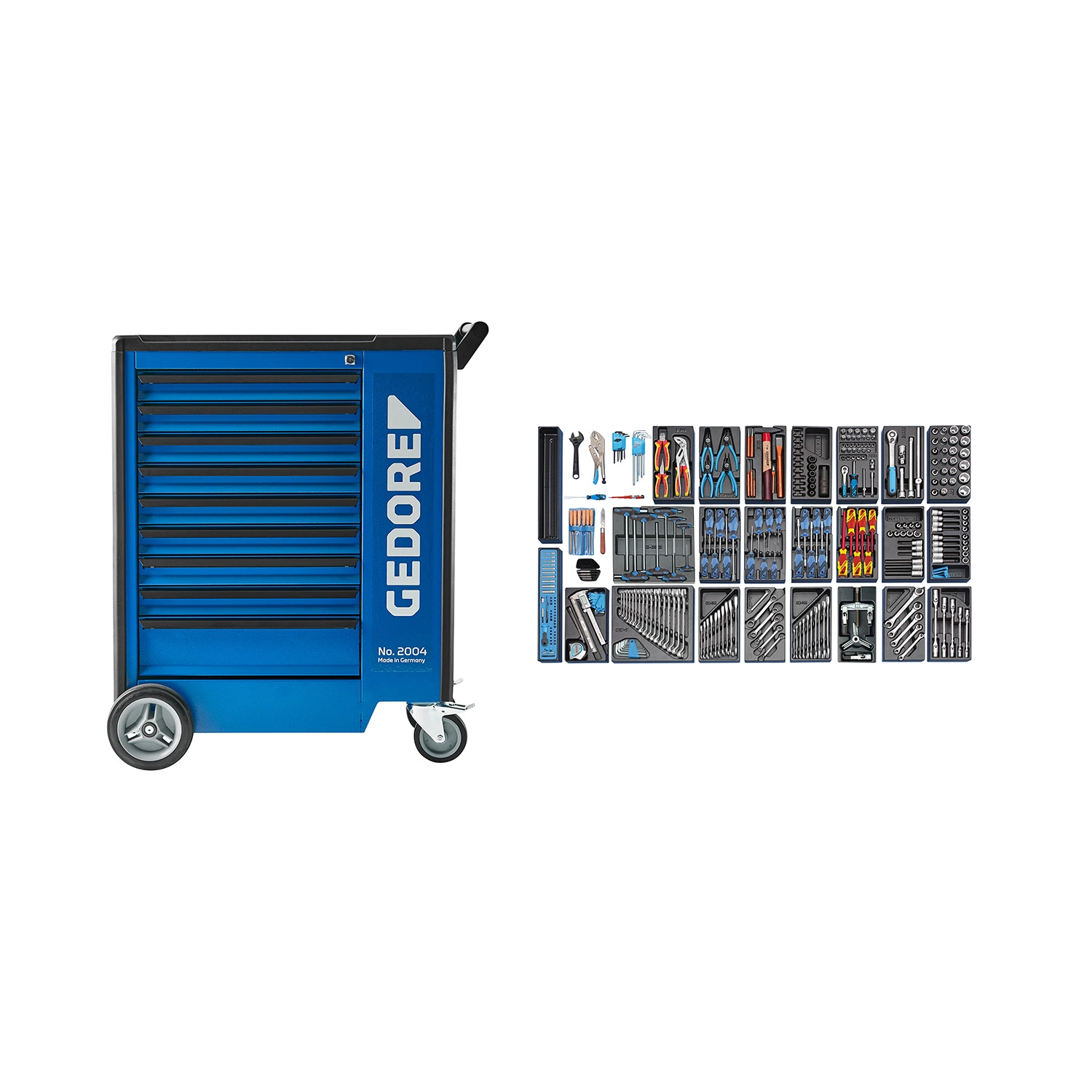 Gedore 2657716 1500 ES-03-2004 Stalen Gereedschapswagen gevuld - 325-delig - 9 laden-image
