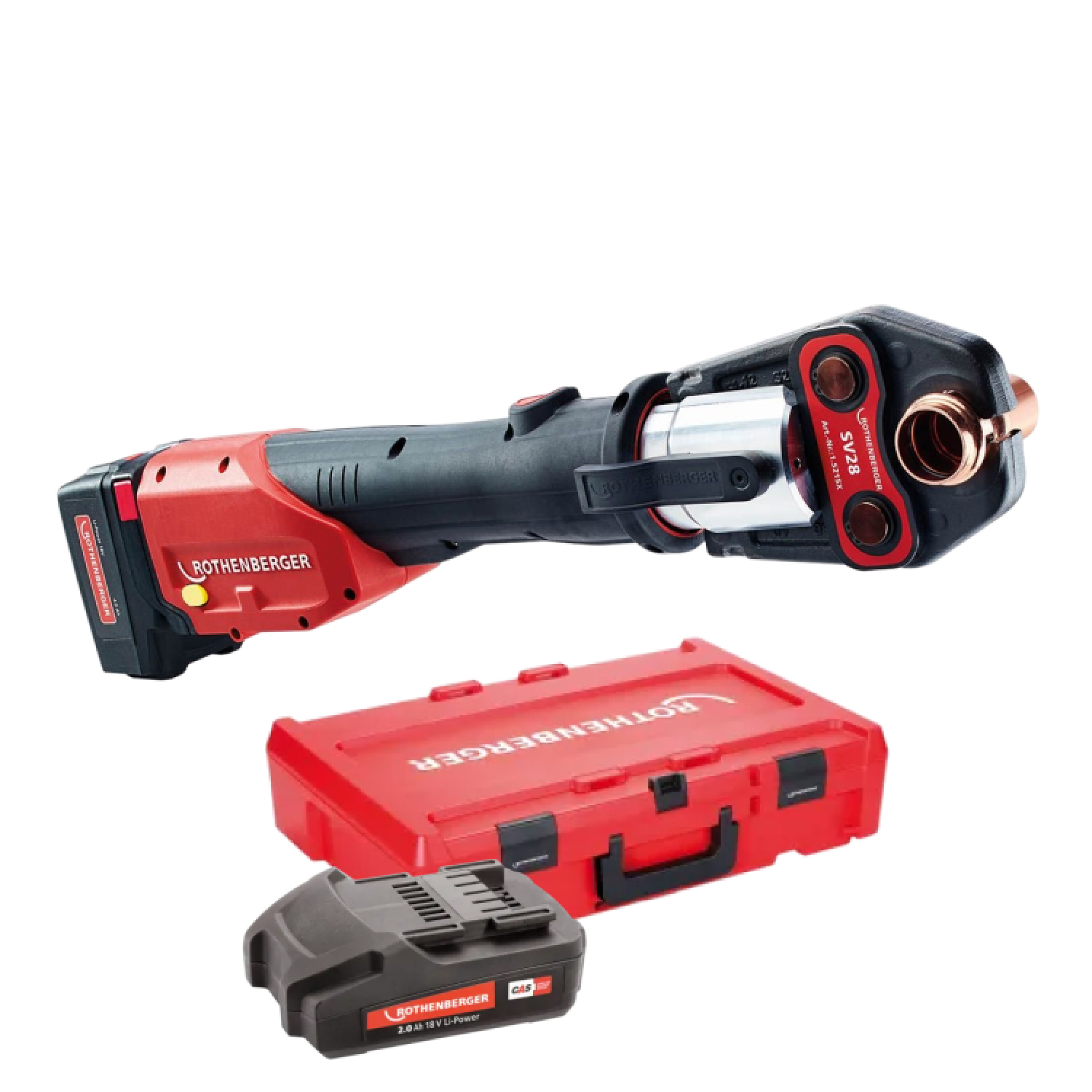 Rothenberger Romax 4000 18V Li-ion accuperstang set (1x 4.0Ah accu) incl. TH16-20-25 persbekken in koffer-image