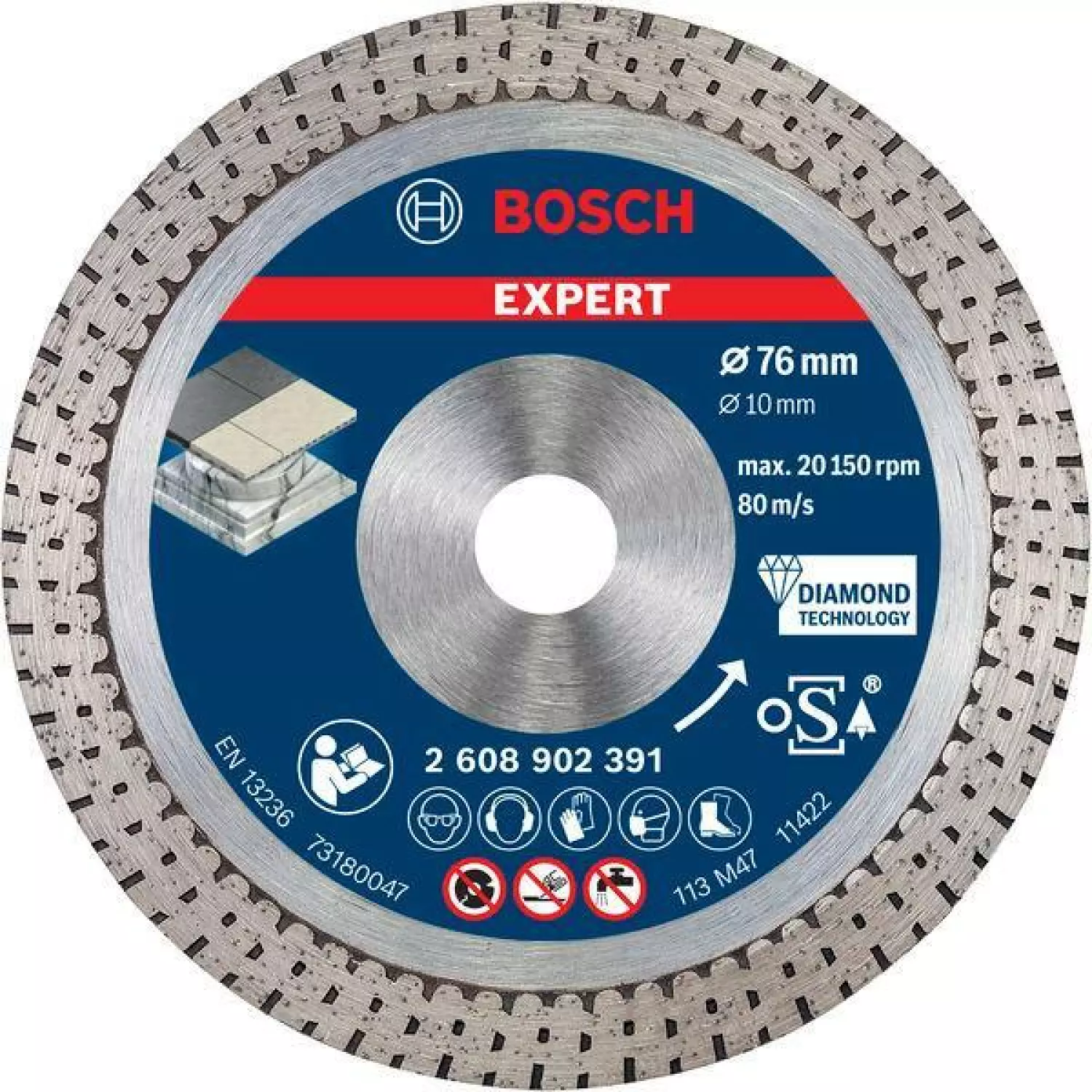 Bosch 2608902391 Diamantdoorslijpschijf Hard Ceramic 76mm-image