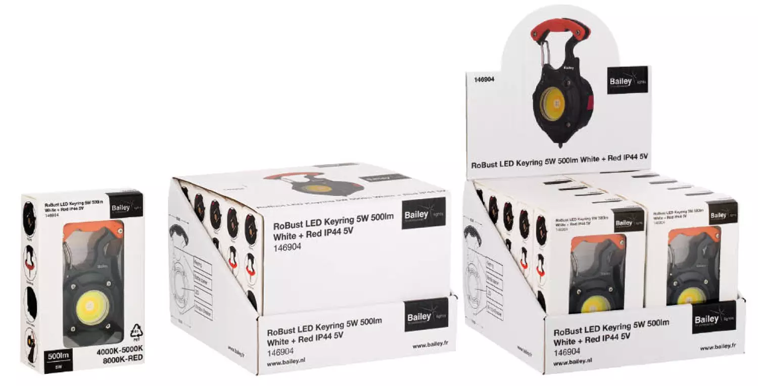 Bailey RoBust LED Keyring 5W 500lm Wit + Rood IP44 5V-image