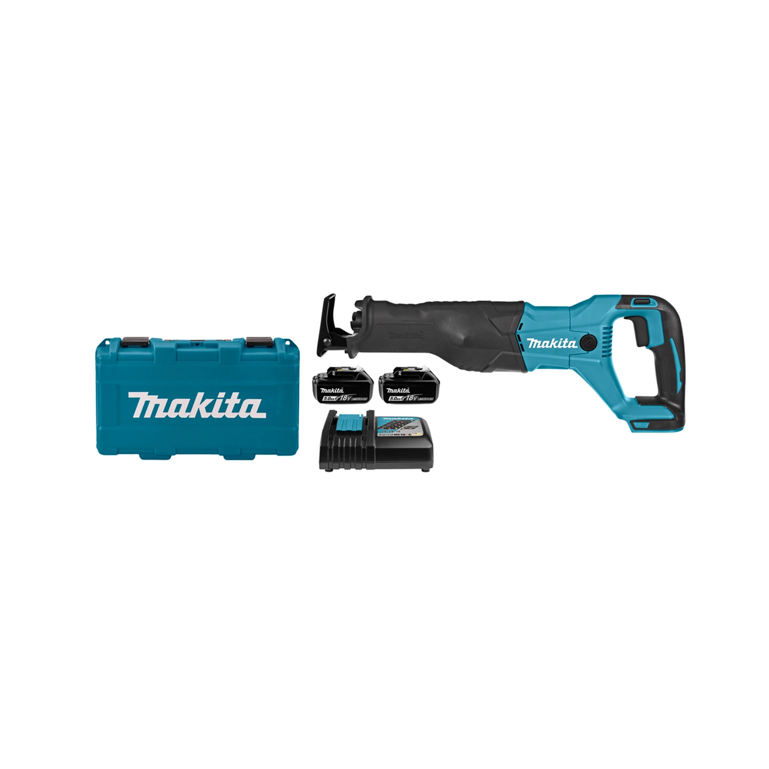 Makita DJR186RTE 18V Li-Ion accu reciprozaag set (2x 5.0Ah accu) in koffer - snelwissel - variabel-image