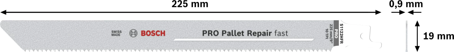 Bosch PRO S1122HFR Pallet Repair fast reciprozaagblad - 225mm - hout/metaal (5st)-image