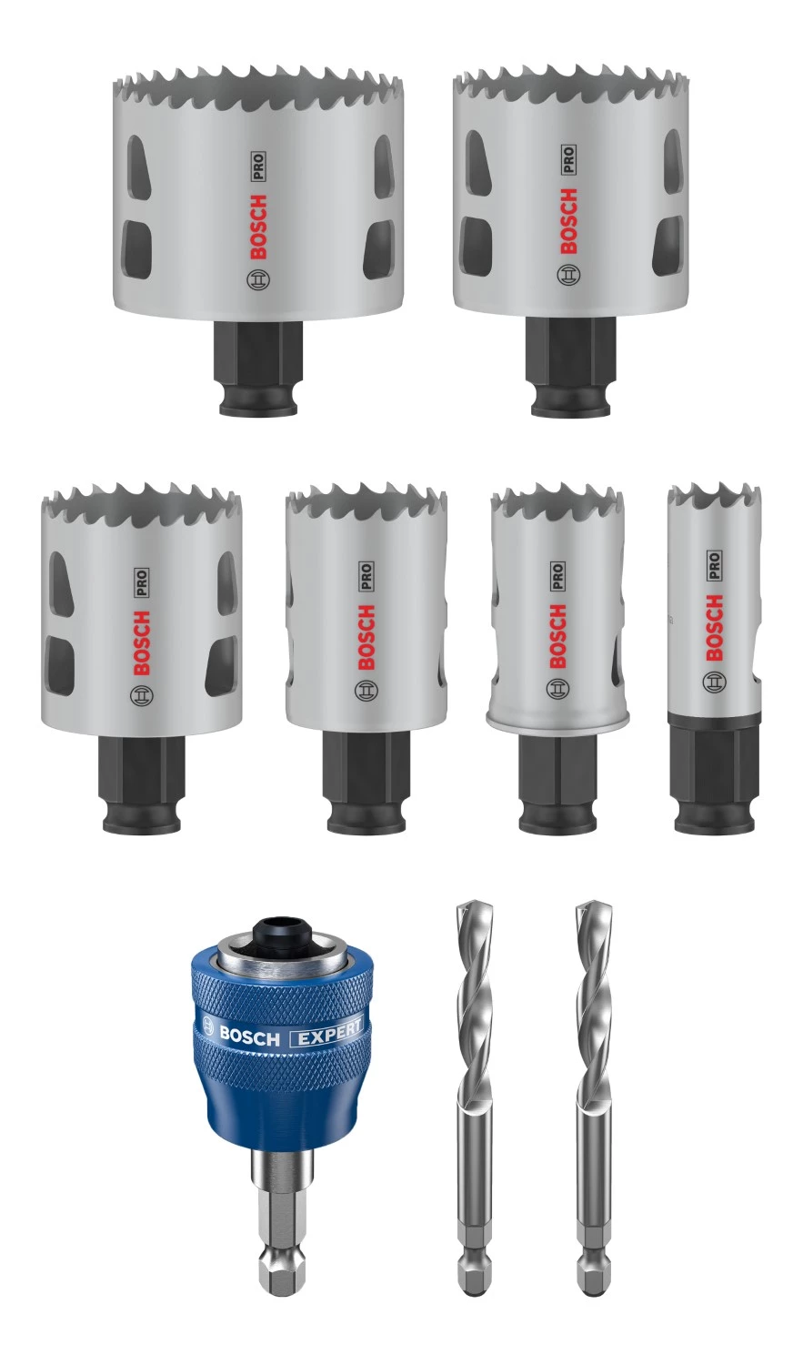 Bosch 2608594436 PRO Jeu de 9 scies-cloches Multi Material PC Plus - 22, 29, 35, 44, 51, 64 mm-image