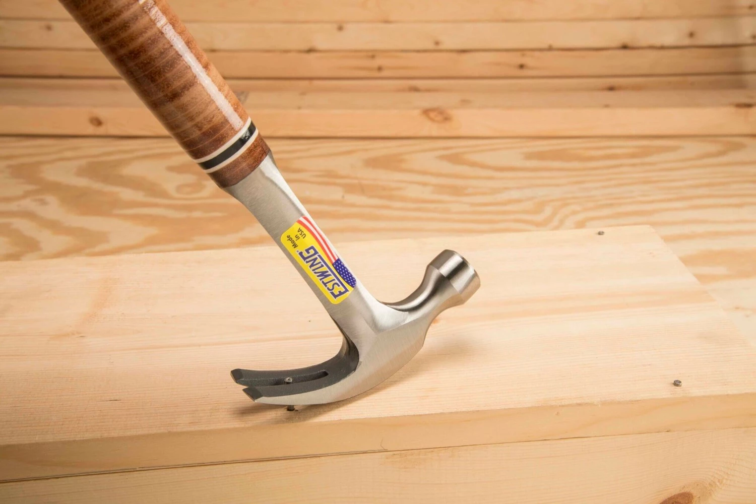 Estwing E16C Marteau à panne courbée - manche en cuir-image