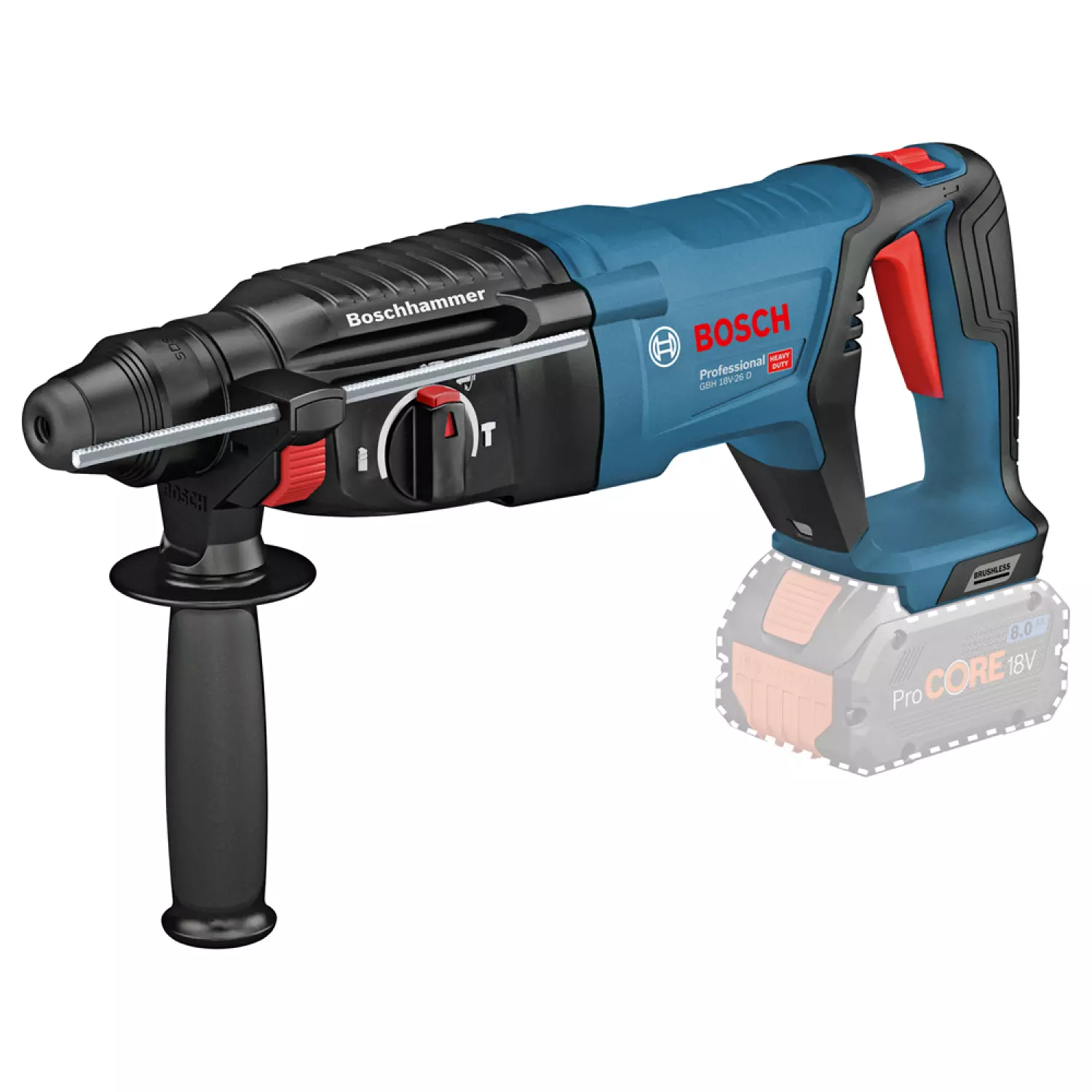 Bosch GBH 18 V-26 D 18V Li-ion accu SDS-plus boorhamer body - SDS plus - 2,5J - koolborstelloos-image