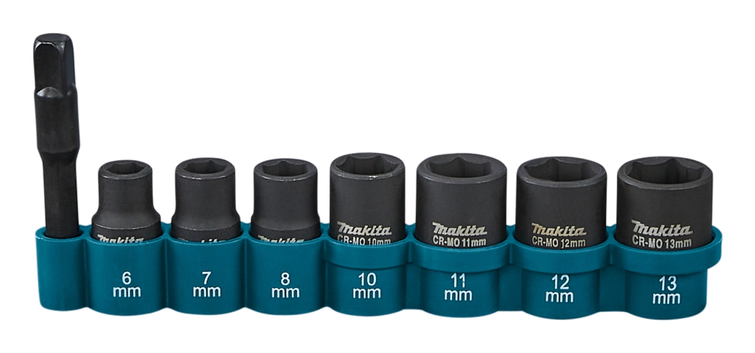 Makita E -12289 8-Jeu de 8 douilles - 6/7/8/10/11/12/13mm - 1/4"-image