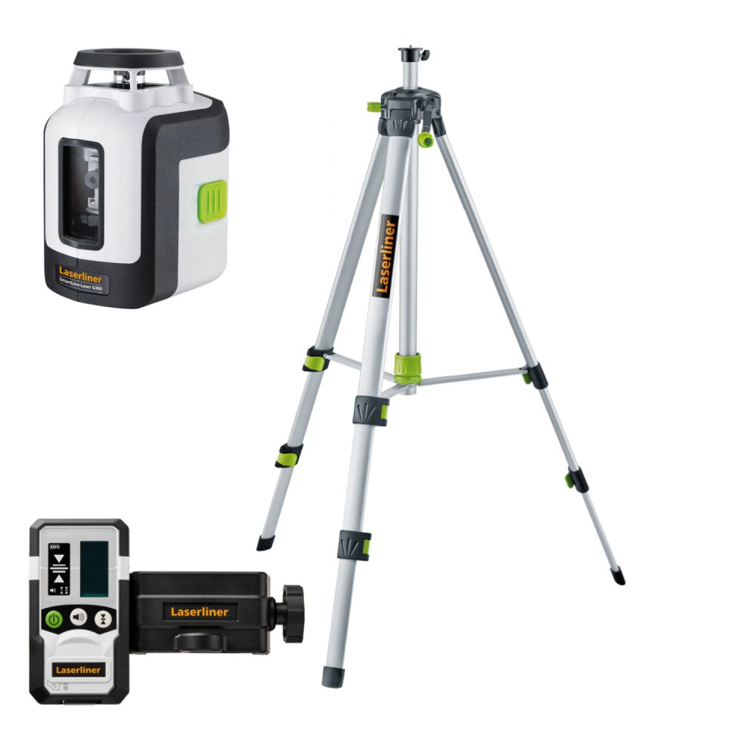 Laserliner SmartLine-Laser Set 360 incl. statief en ontvanger in tas - groen - 30m - 2 lijnen-image