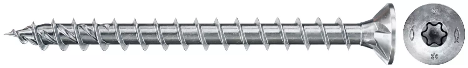 Fischer 670260 Spaanplaatschroef Power-Fast II - TX20 - 4.5 x 40mm - Verzonken kop - Voldraad - Verzinkt (200st)-image