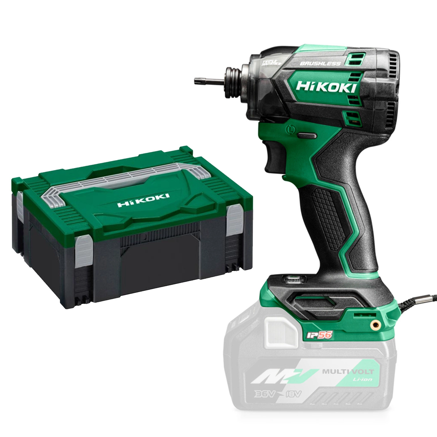 HiKOKI WH18DC W2Z Accu Slagschroevendraaier 1/4" 18V - BL - 210 Nm - IP56 - MV - EXCLUSIVE in HSC II-image