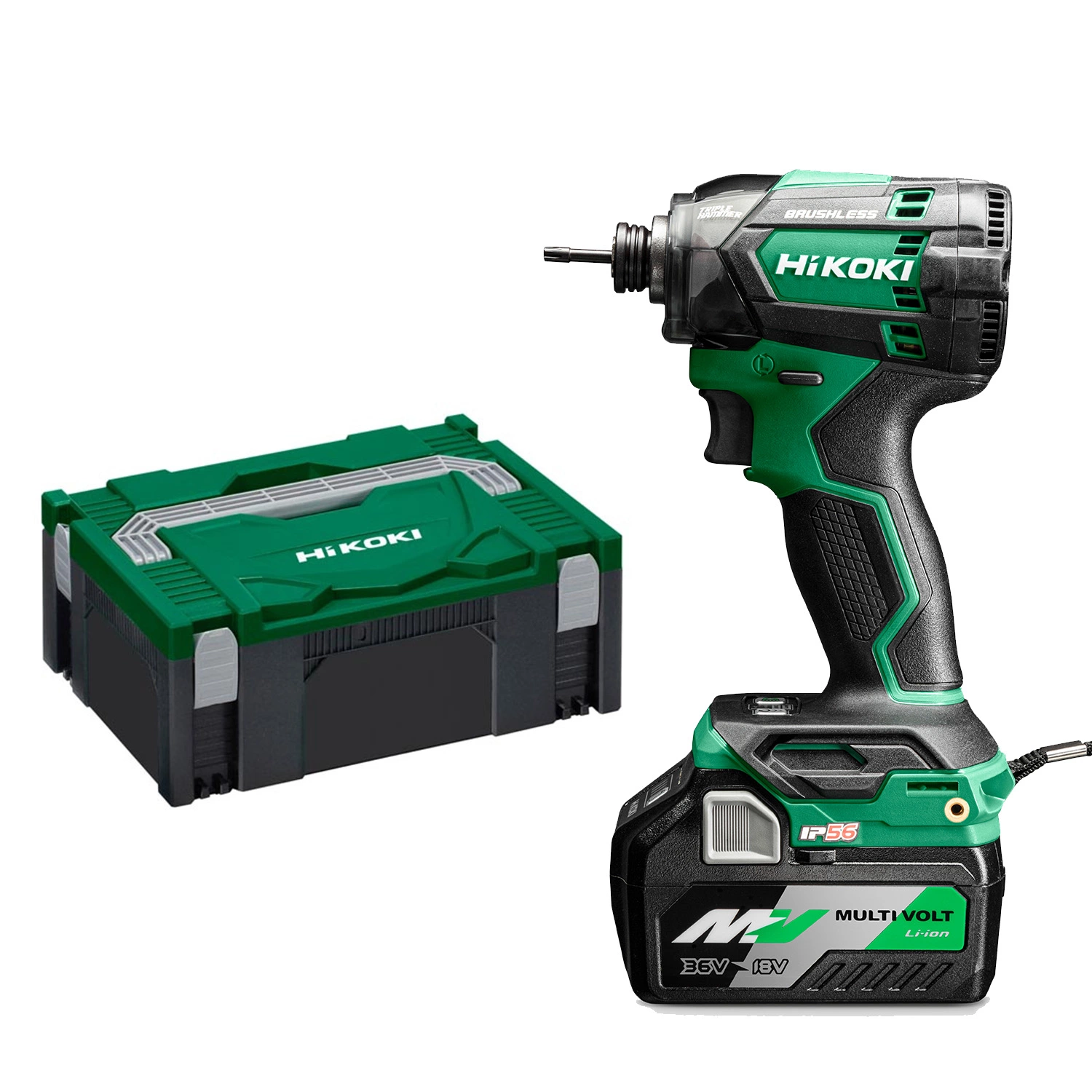 HiKOKI WH18DC WRZ Accu Slagschroevendraaier 1/4" 18V - BL - 207 Nm - IP56 - MV - 2x MV-A in HSC II-image