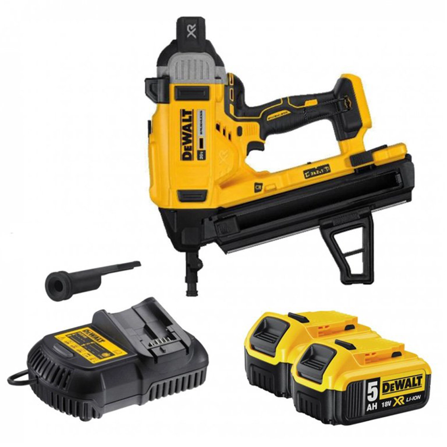 DeWALT DCN890P2-QW 18V Li-ion XR accu betontacker set (2x 5.0Ah) in koffer - koolborstelloos-image