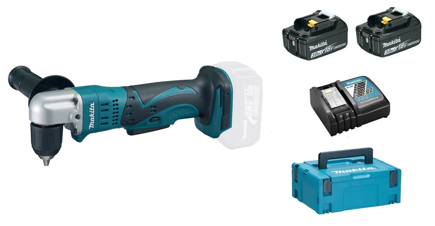 Makita DDA351RFJ Perceuse visseuse d'angle à batteries 18V Li-Ion set (2x batterie 3.0Ah) dans MAKPAC-image