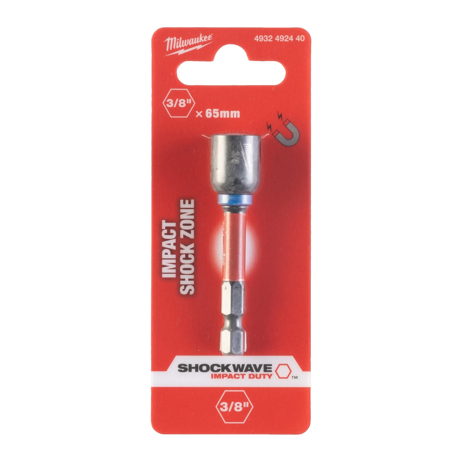 Milwaukee 4932492440 SHOCKWAVE™ Magnetische slagdop - 3/8" x 65mm (1st)-image