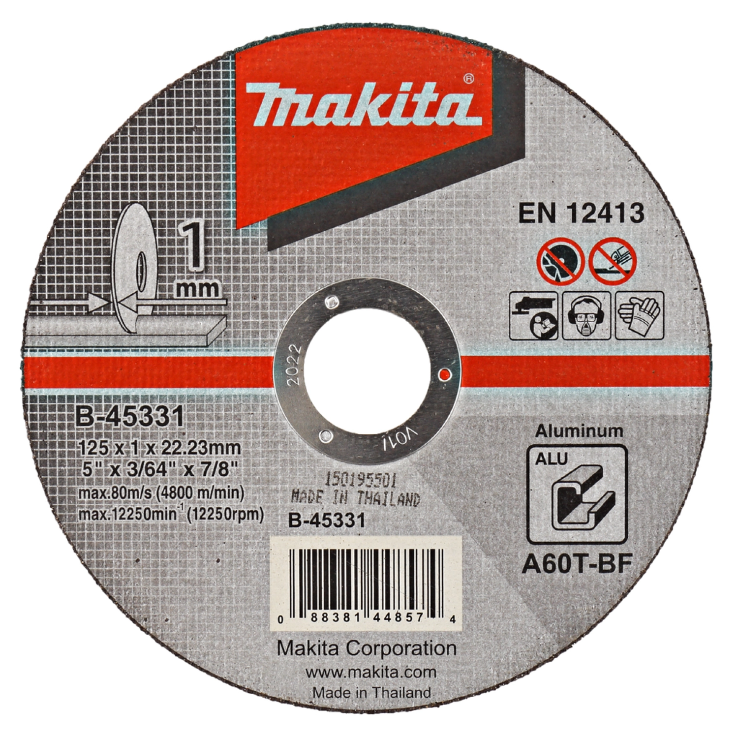 Disque à tronçonner Makita B -45331 - 125 x 22,23 x 1 mm-image