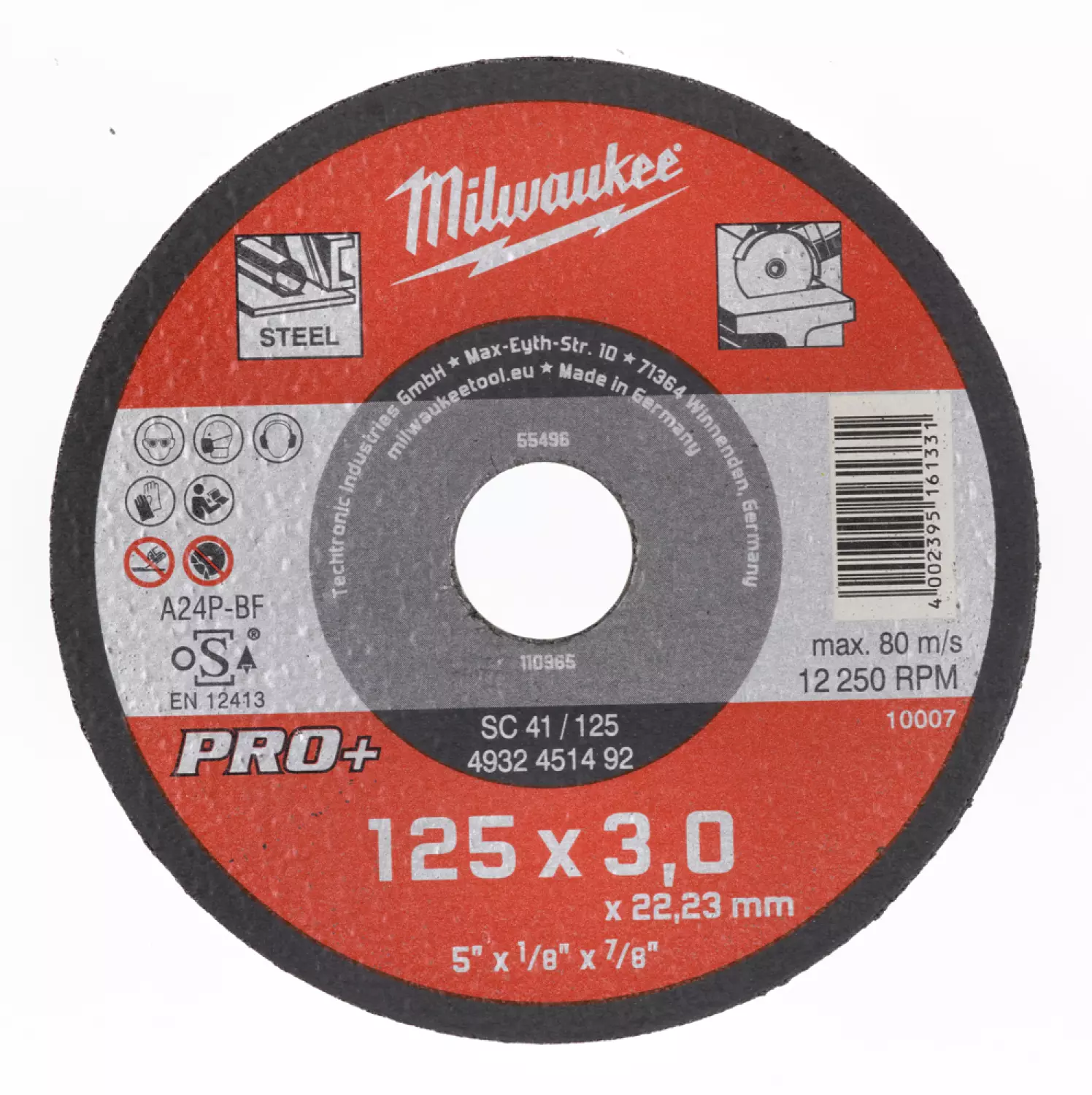 Milwaukee 4932451492 Metaaldoorslijpschijf SC41 125 x 3mm PRO+-image