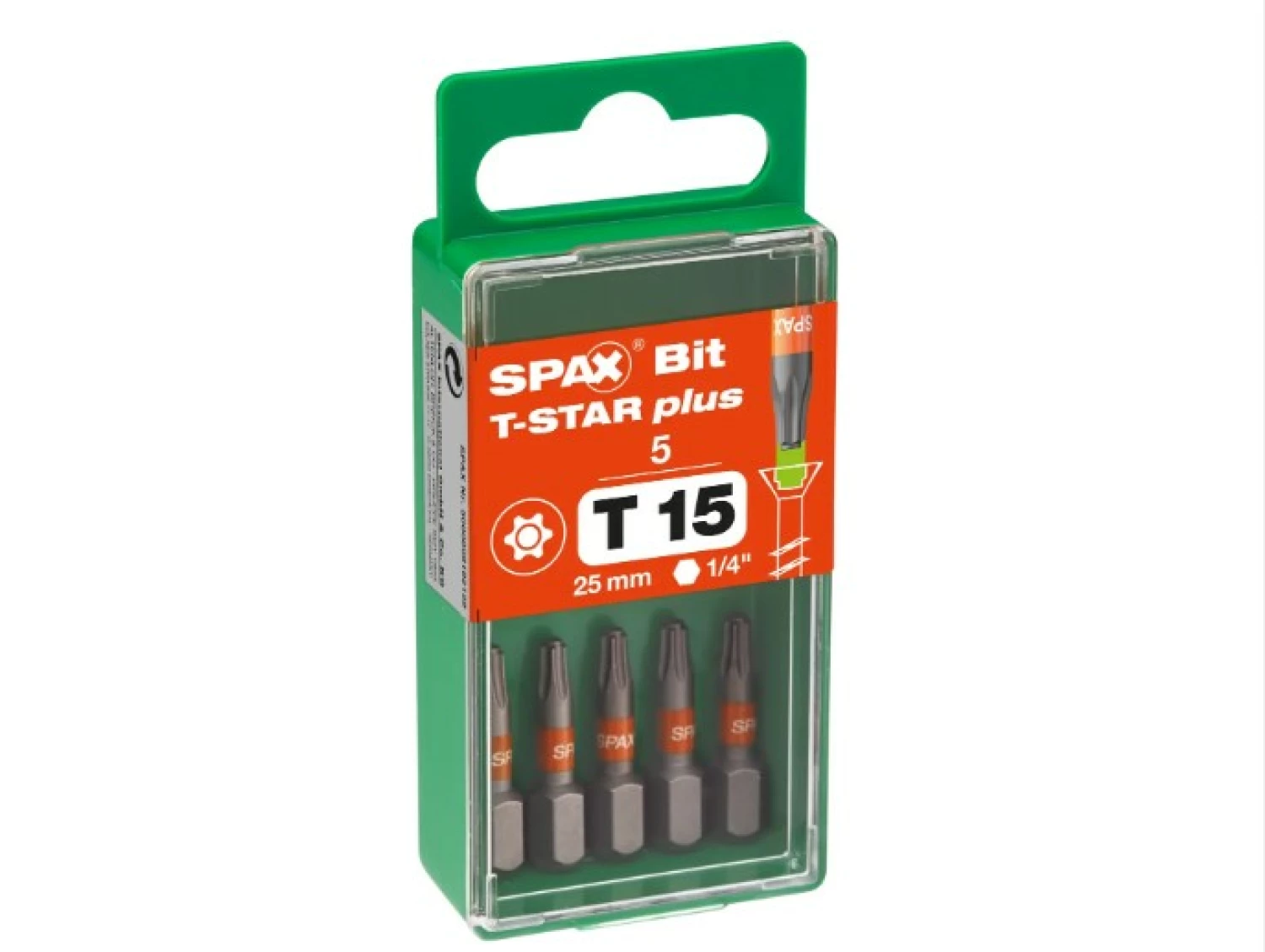 SPAX 5000009192159 - SPAX Embout T-STAR plus T 15, 6,4 x 25 mm, 5 pièces-image