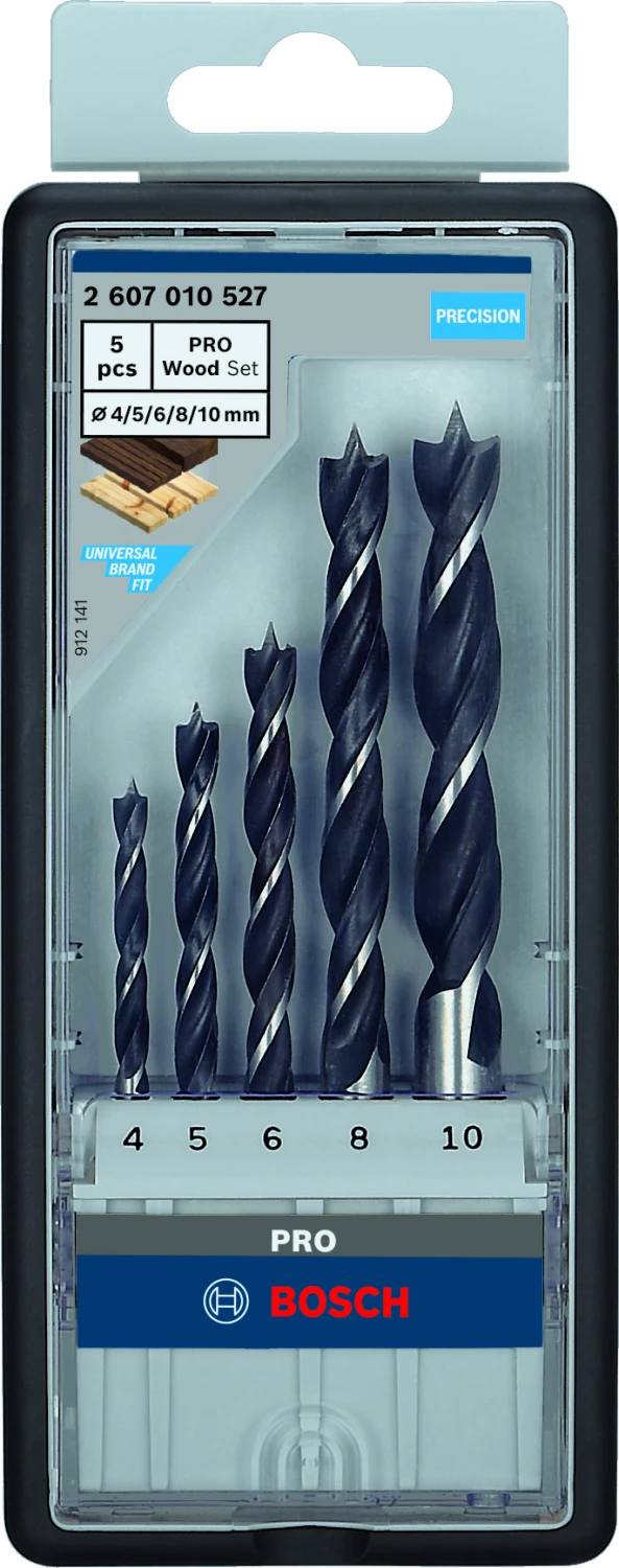 Bosch 2607010527 5-delige Robust Line Houtspiraalboor set in cassette - 4-10mm-image