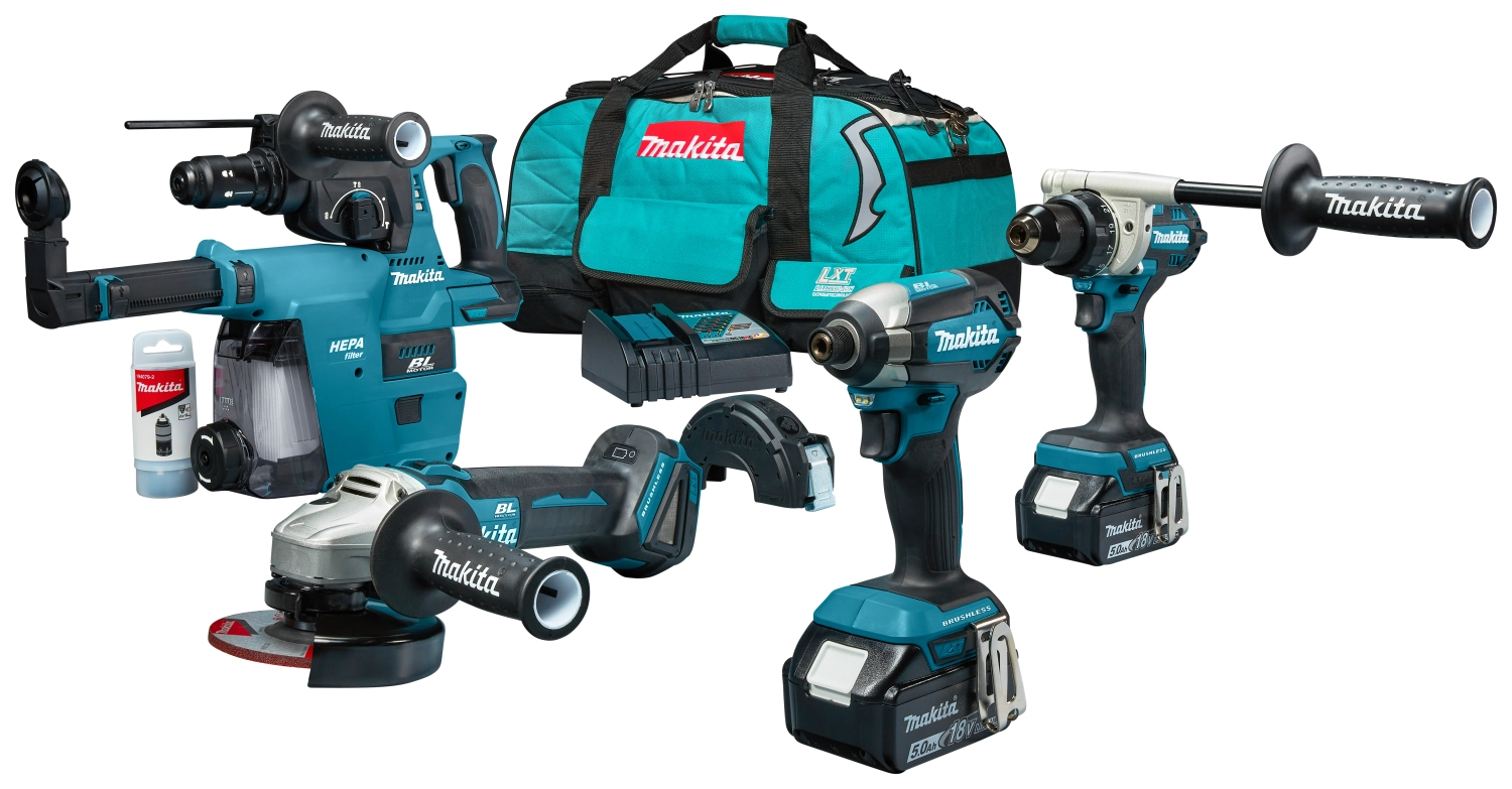 Makita DLX4194TX1 18 V Li-ion 4 pièces (2 batteries 5,0 Ah) dans un sac-image