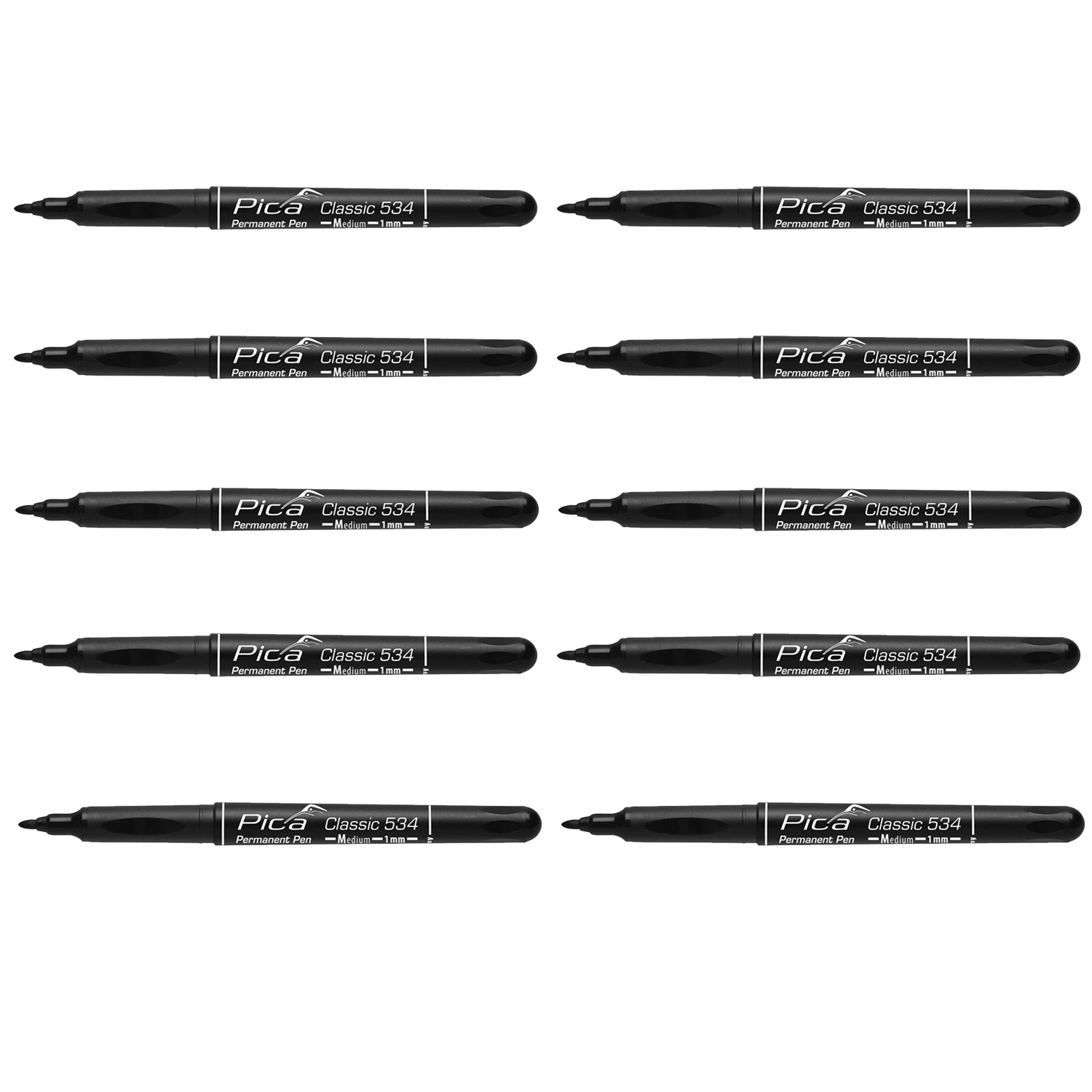Pica 534/46 Classic Permanent Pen - Rond - Zwart - 1mm (10st)-image
