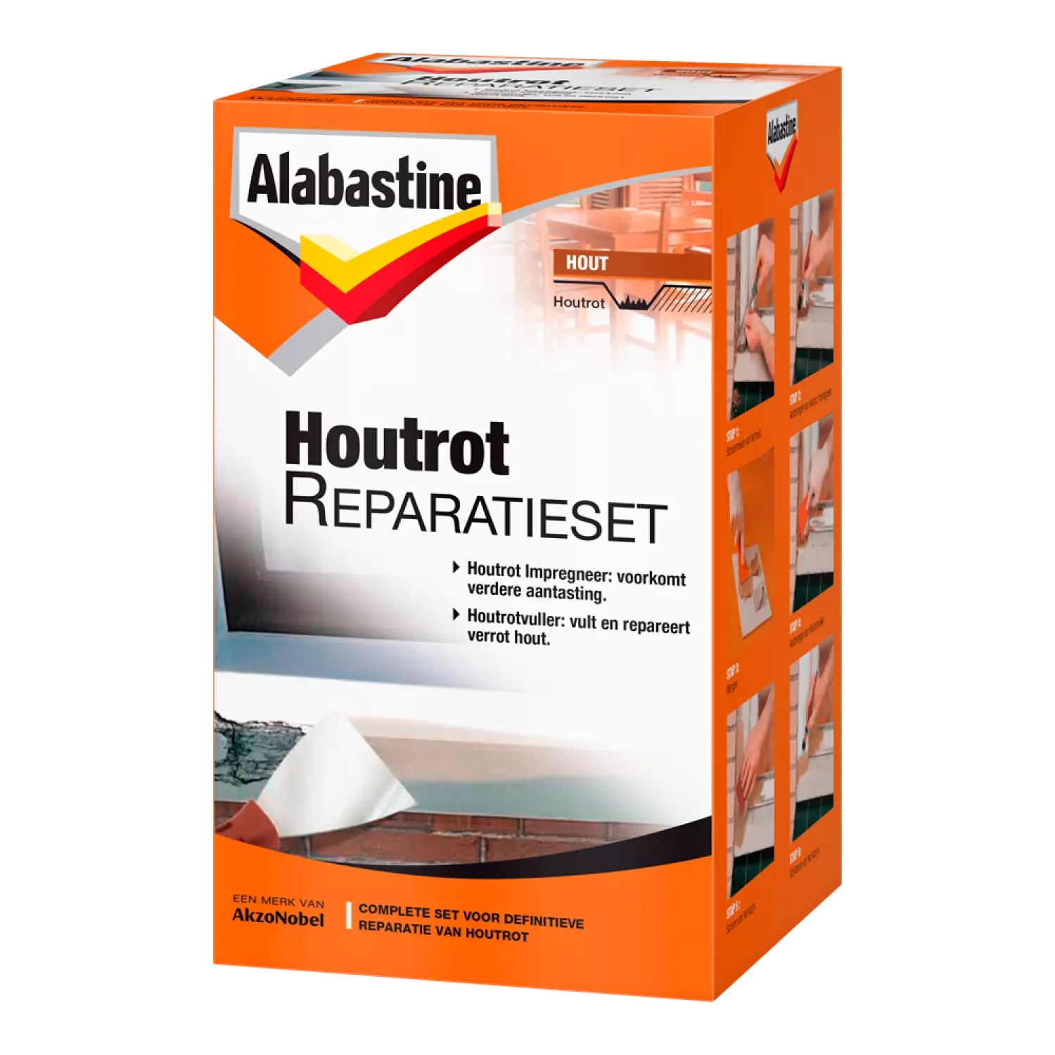 Alabastine   Kit de réparation du bois pourris -  Pâte  - Naturel/Épicéa - 500gr-image