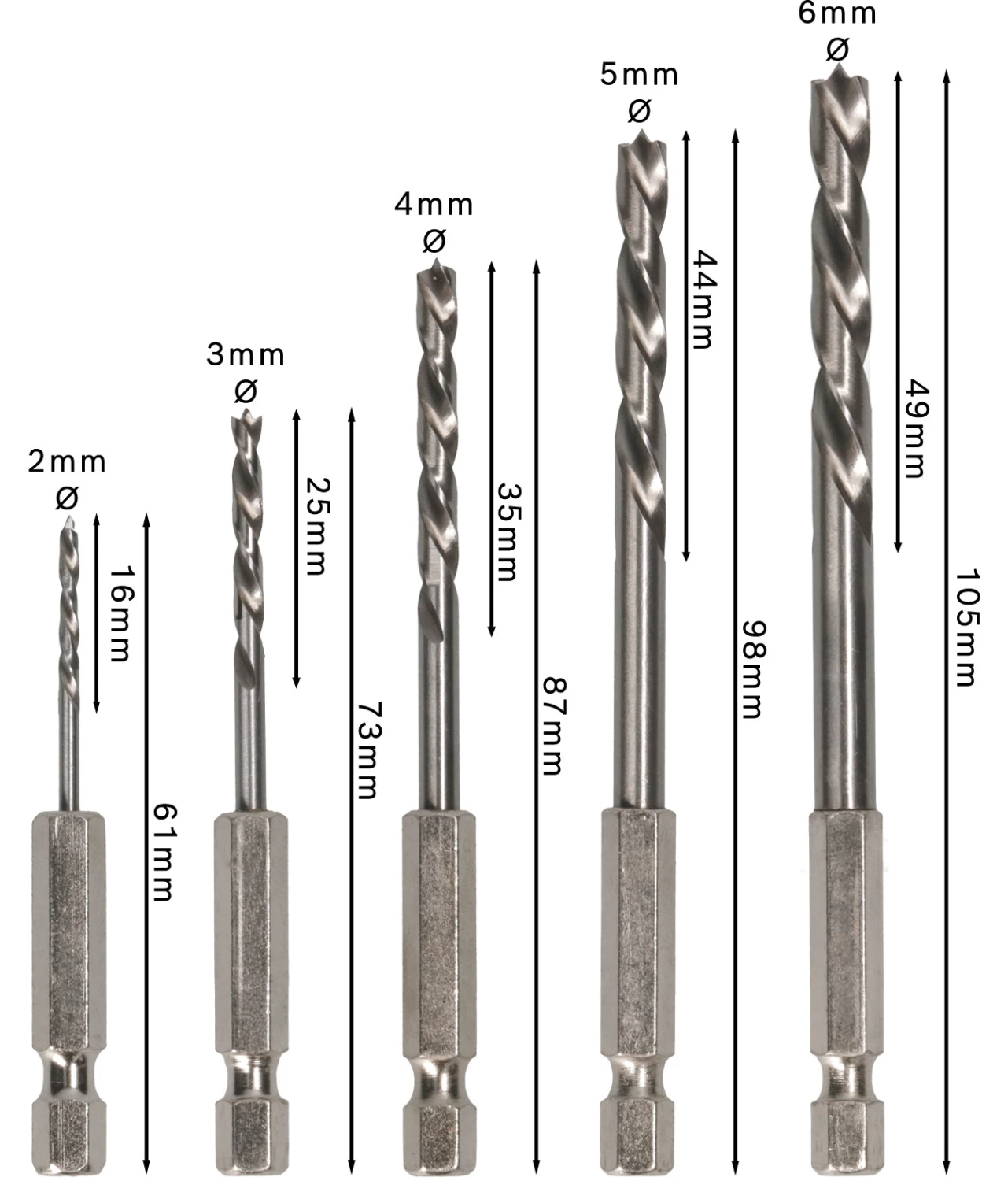 Bosch 2608595525 PRO 5-delige houtborenset - 2/3/4/5/6mm-image