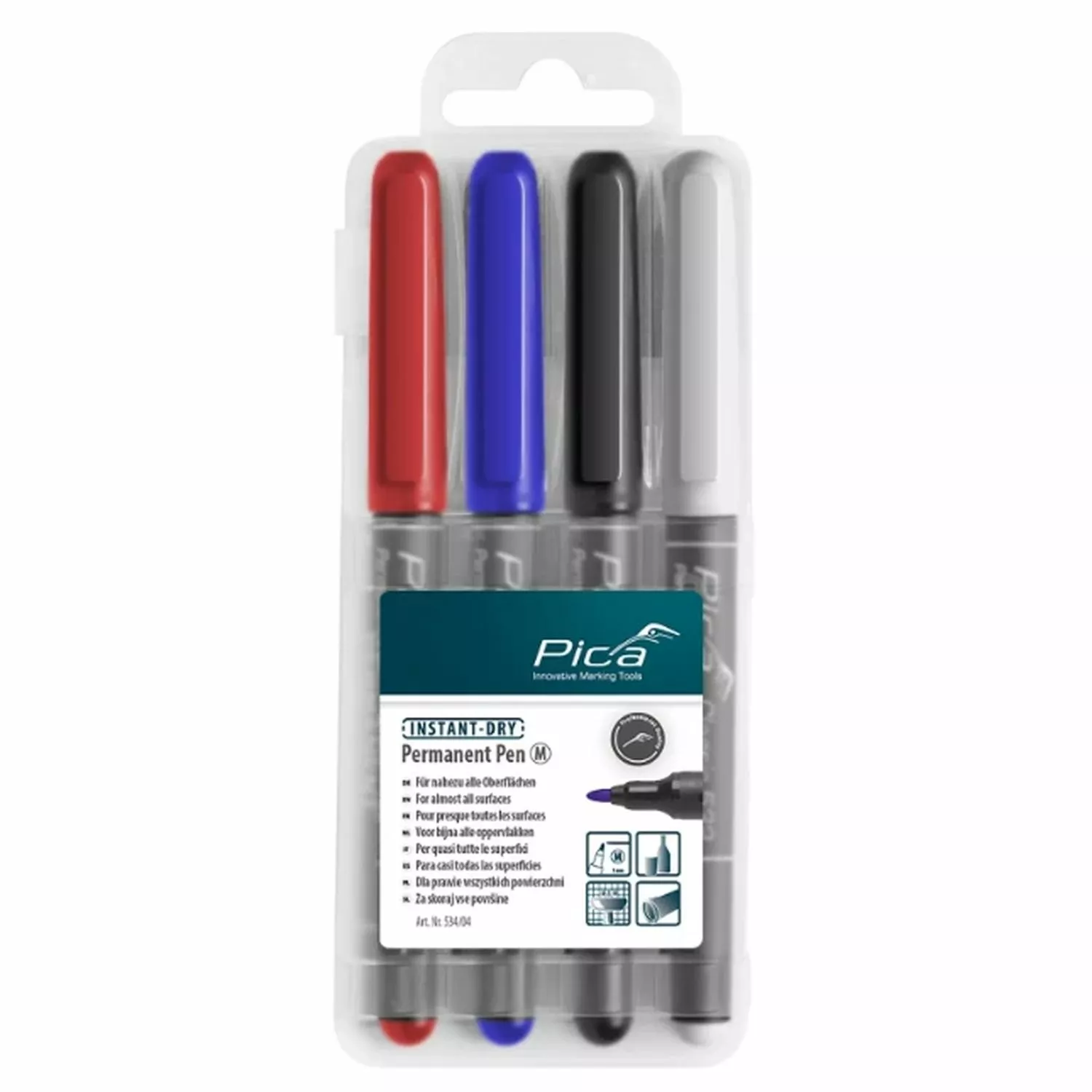 Pica Classic 534/04 Permanent Marker in 4 kleuren Medium 1.0mm-image