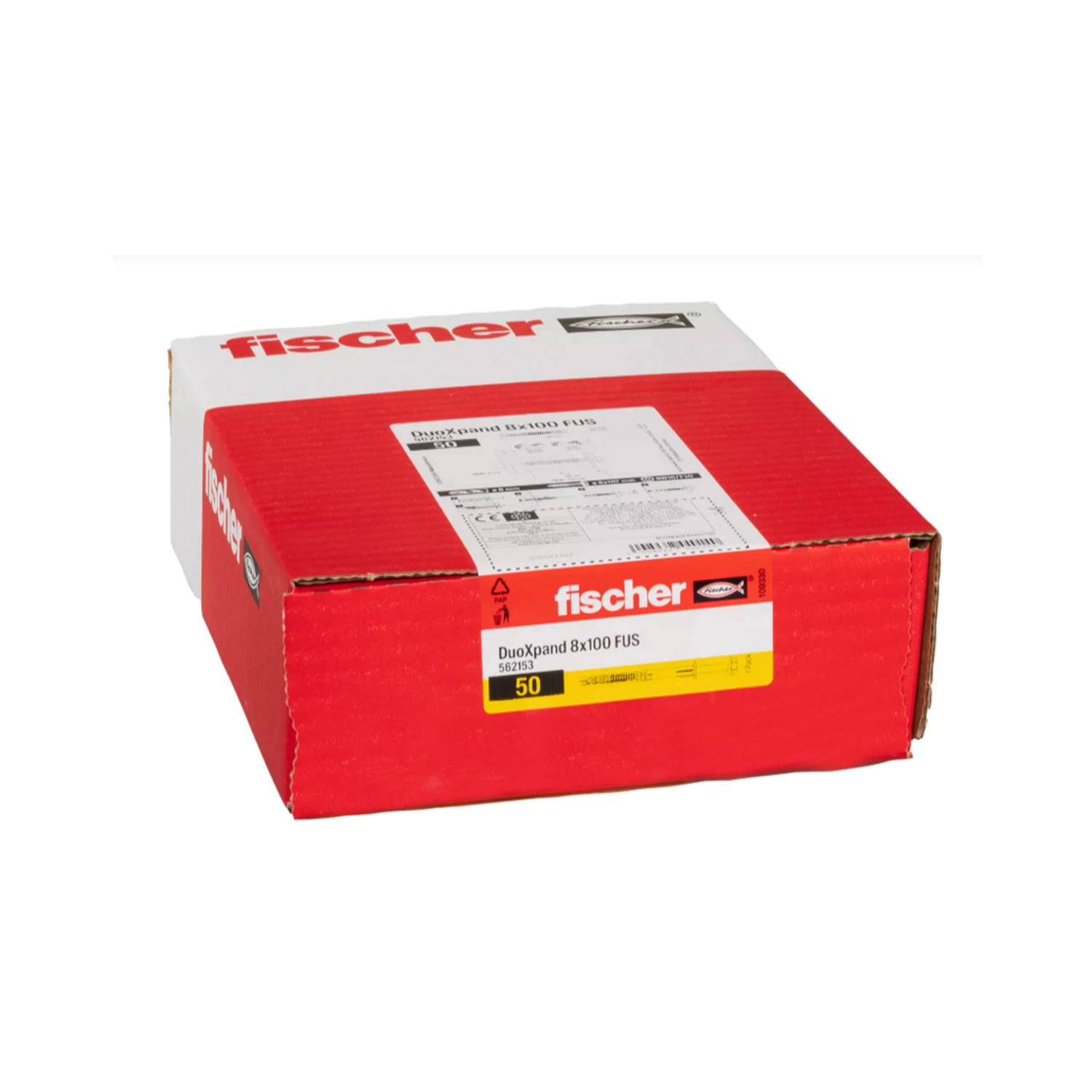 Fischer 562153 Constructieplug DuoXpand - 8 x 100 FUS - TX30/SW10 - zeskant schroef (50st)-image