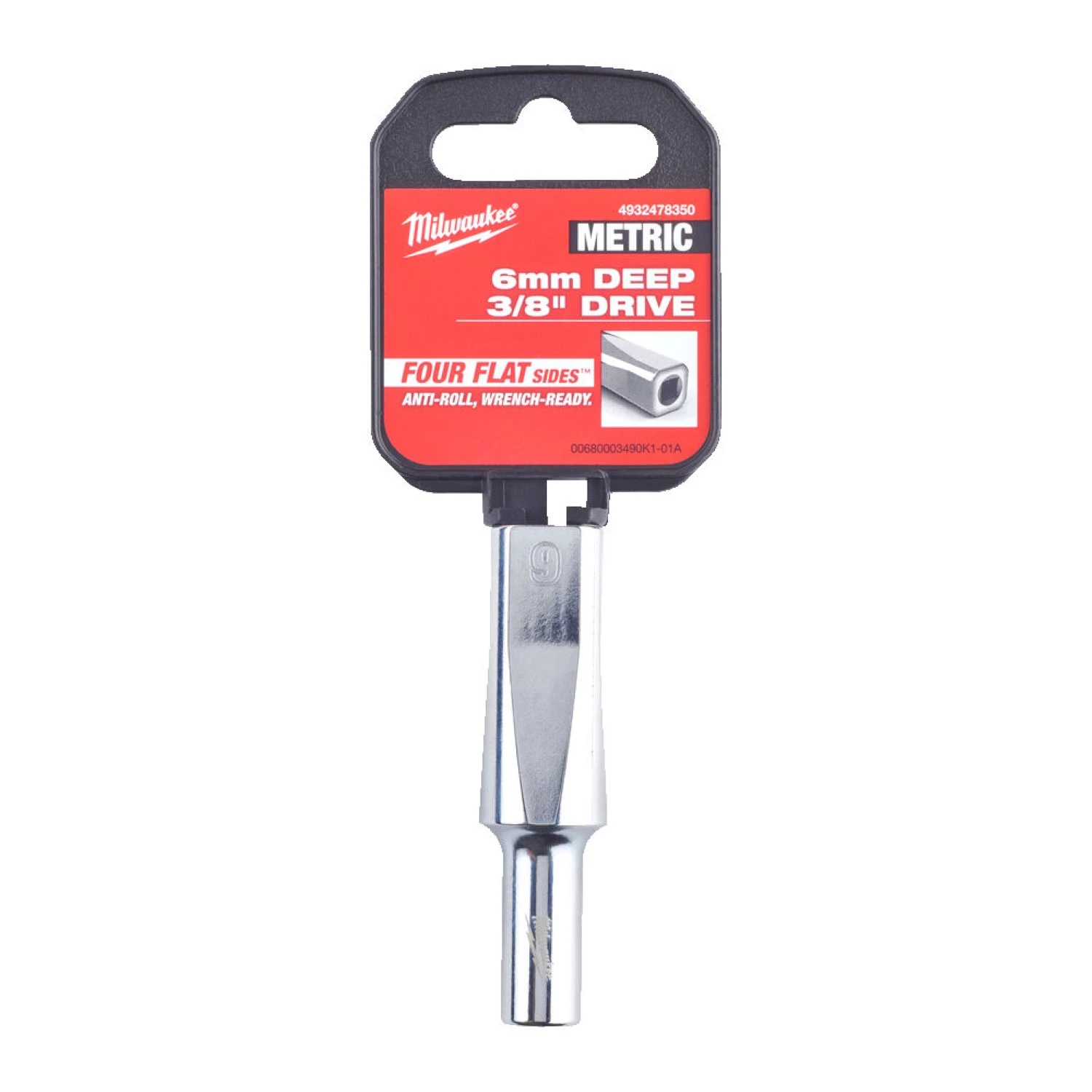 Milwaukee 4932478350 Dop - 3/8" FOUR FLAT™ lang - 6mm-image