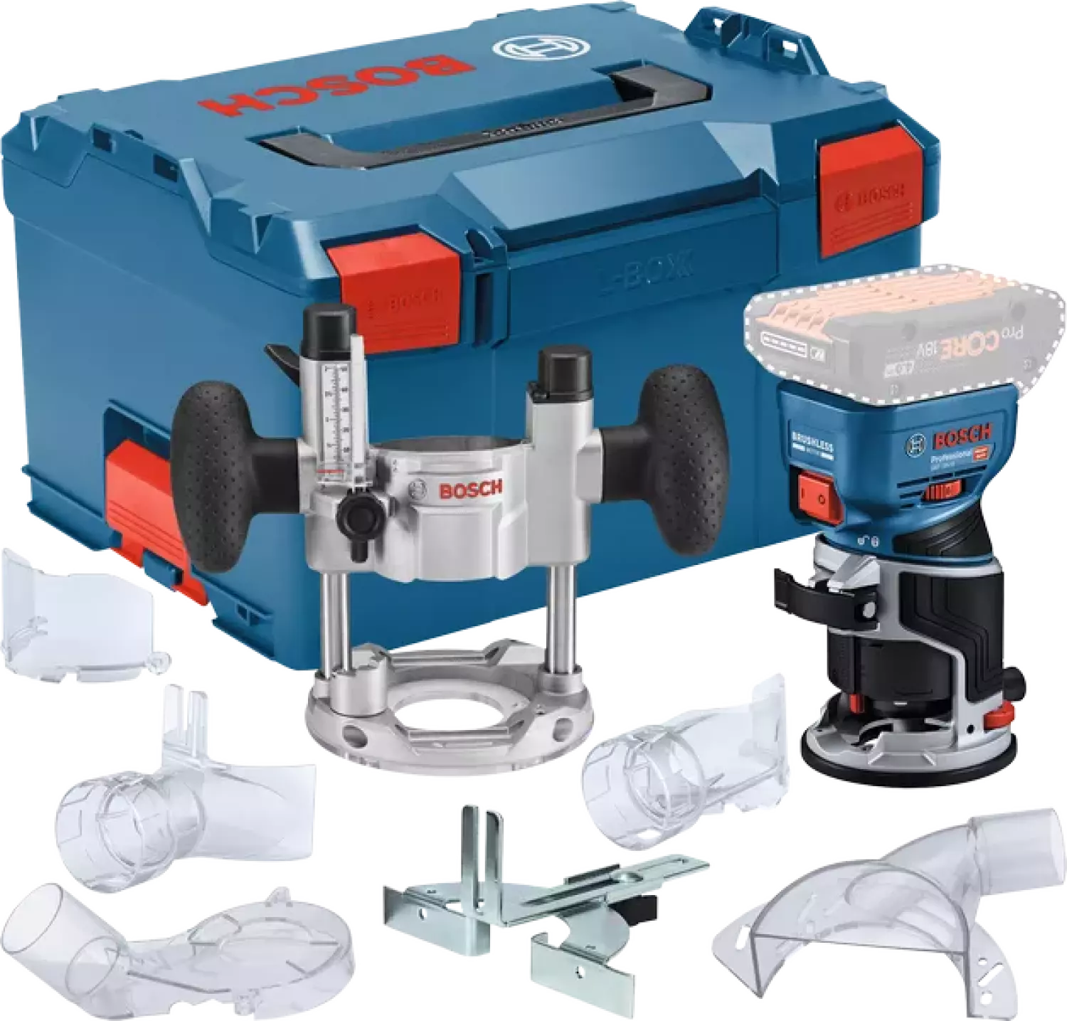 Bosch GKF 18V-8 18V accu Kantenfrees body inclusief accessoires in L-boxx - 8mm-image