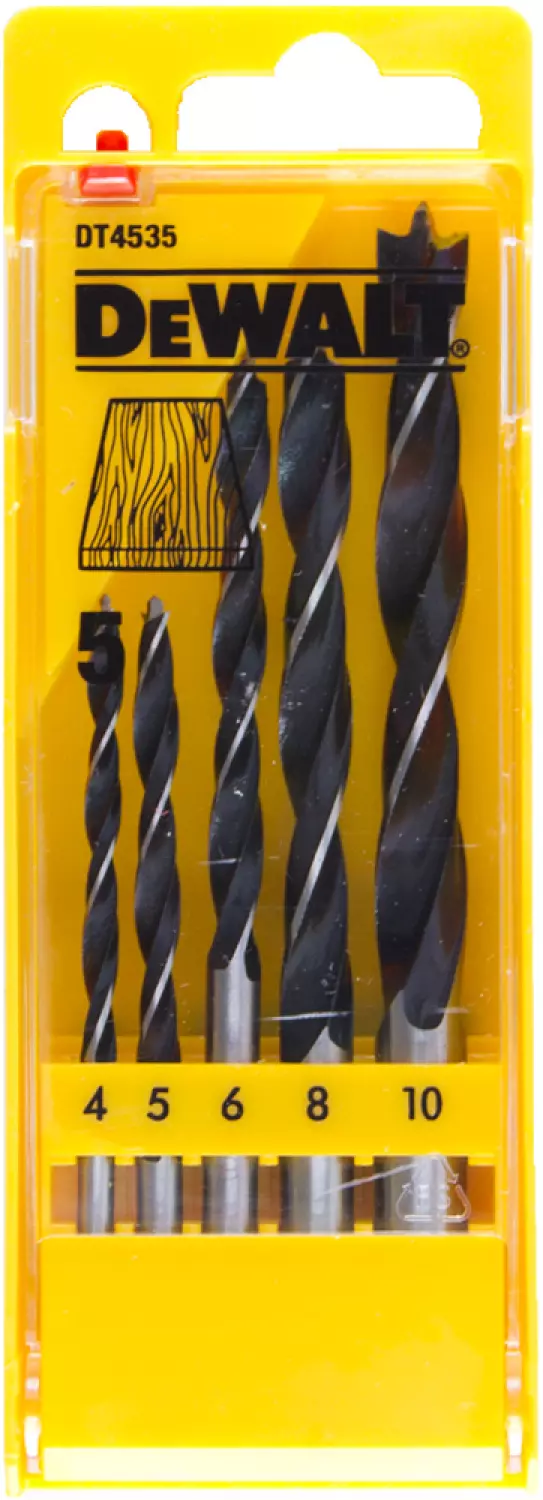 DeWALT DT4535 5-delige Houtspiraalboor set in cassette - 4-10mm-image