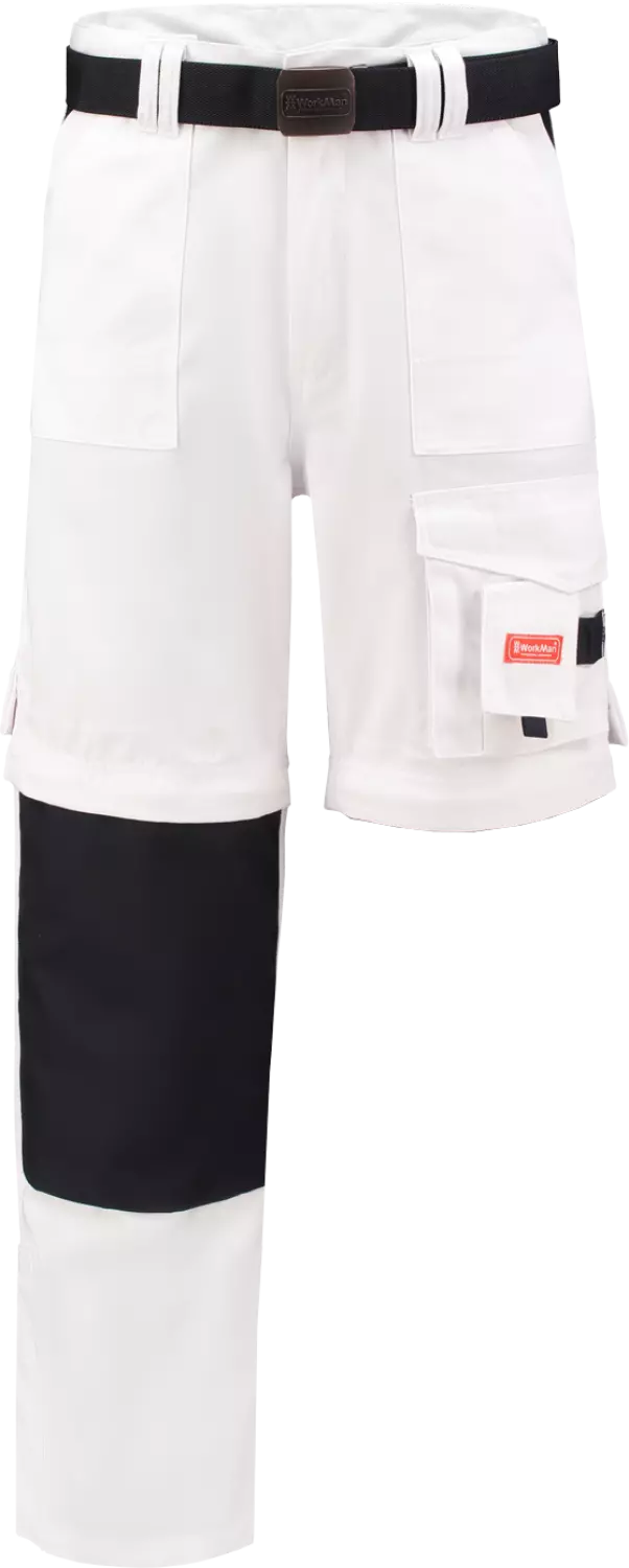 Workman 1004 Classic Worker ZIP OFF Werkbroek - Wit / Navy - Maat 50 (34/34)-image