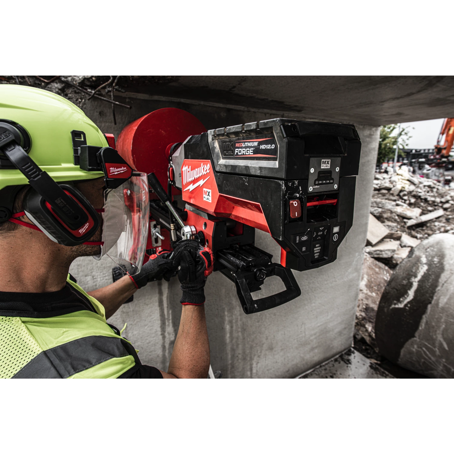 Milwaukee MXF DCD350KIT-122 MX Fuel accu diamant boormachine set (2x 12.0Ah accu) incl. boorstandaard - 350mm-image