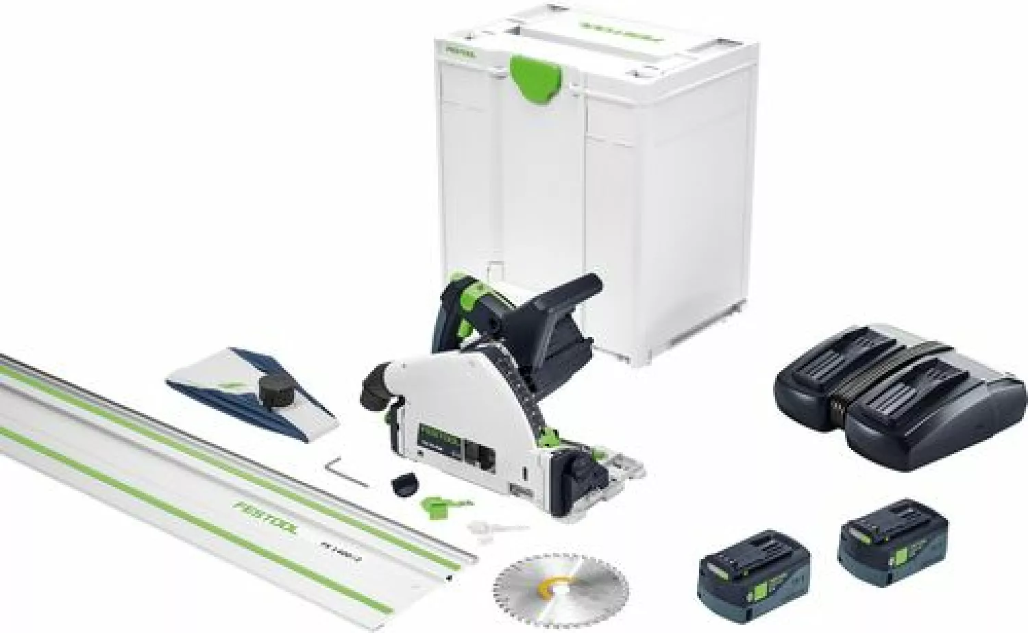 Festool TSC 55 5,0 KEBI-Plus/XL-FS 18V Li-Ion ensemble scie plongeante sans fil (2x 5,0Ah) avec rail de guidage dans Systainer - 1400 mm-image