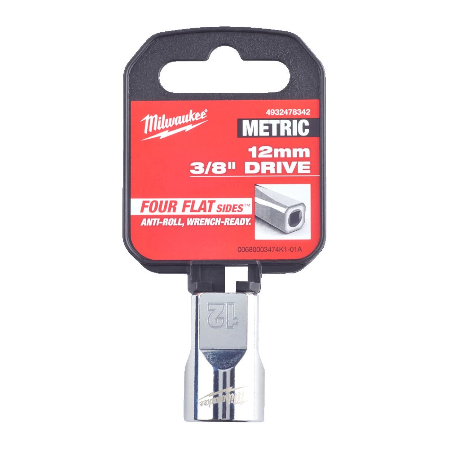 Milwaukee 4932478342 Dop - 3/8" FOUR FLAT™ - 12mm-image