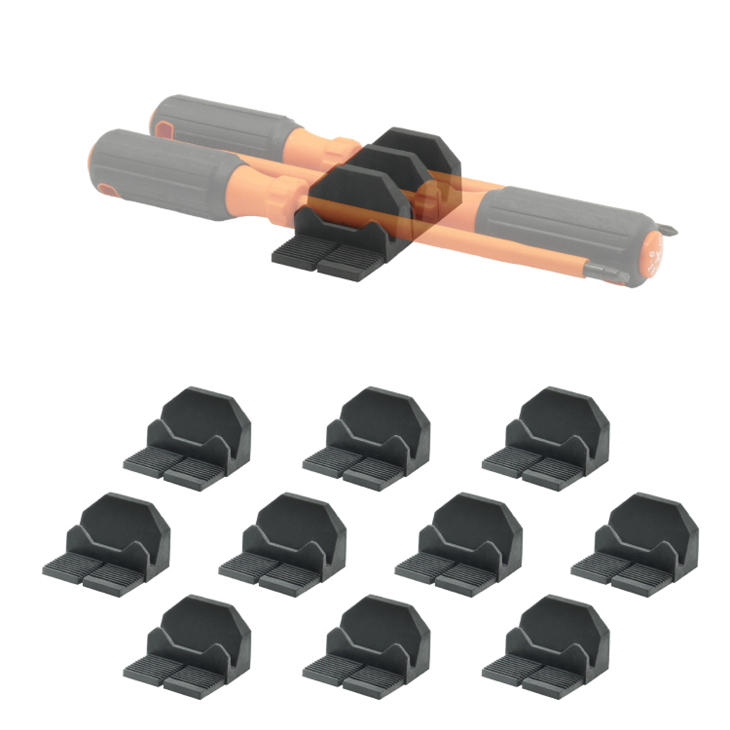 StealthMounts DHSP-SD-10 Drawer Hive Schroevendraaierhouder voor ladekast - zwart - 10 stuks-image