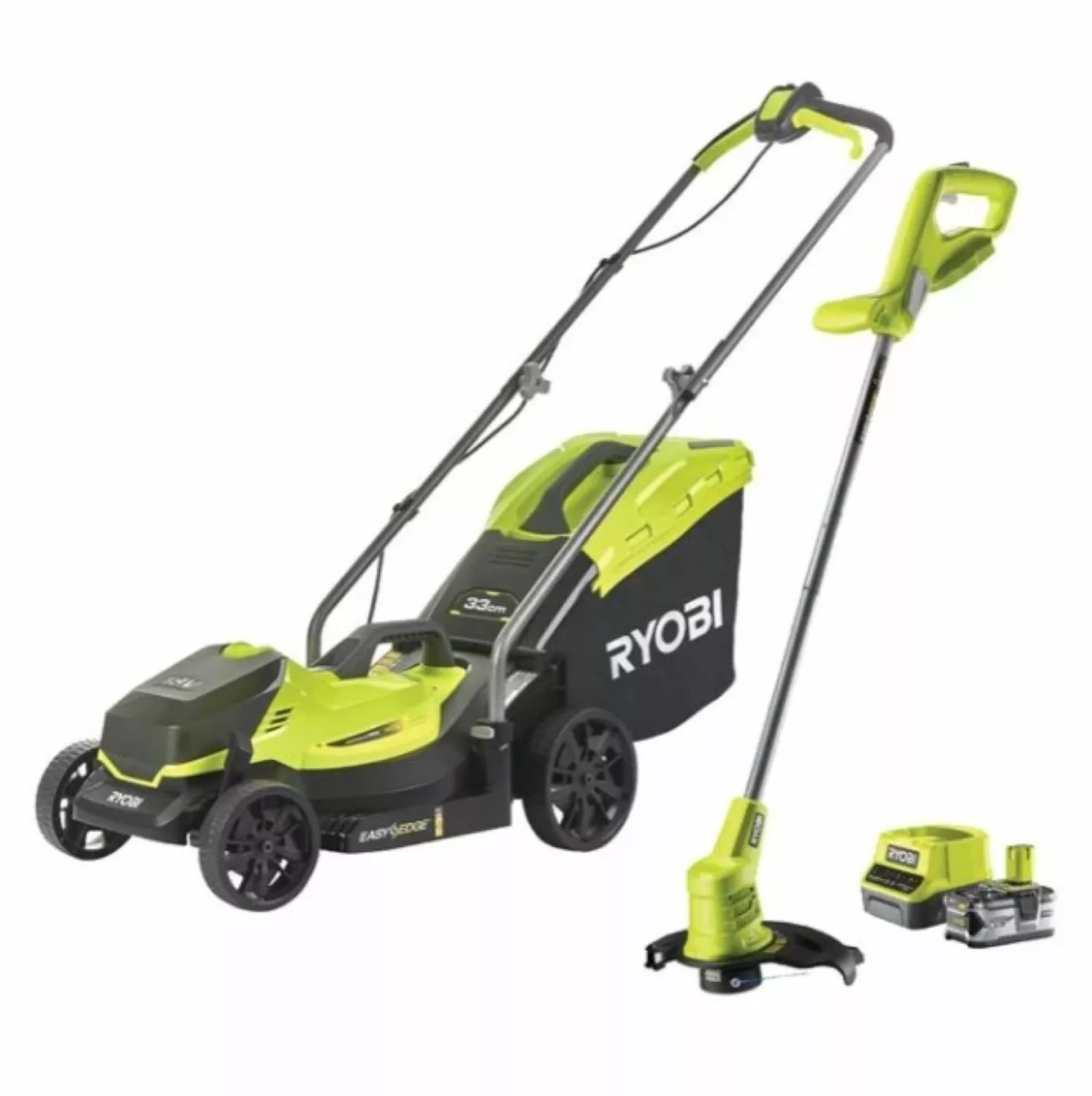 Ryobi ONE+ 18V Li-Ion Battery Lawnmower & Grass Trimmer kit (4.0Ah battery) - 5133004451-image