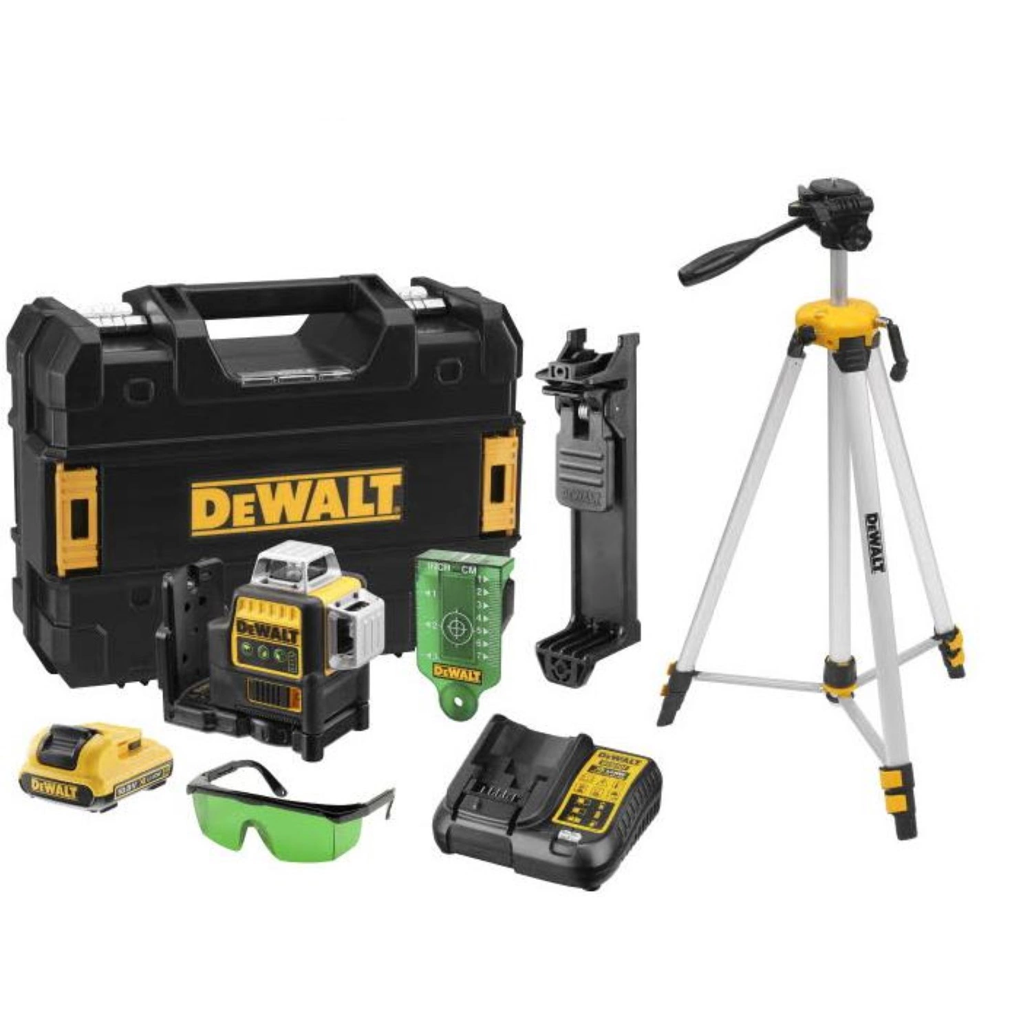 DeWALT DCE089D1GTRI 10.8V Li-Ion accu Kruislijnlaser in koffer (1x 2,0Ah accu) + statief - 30m-image