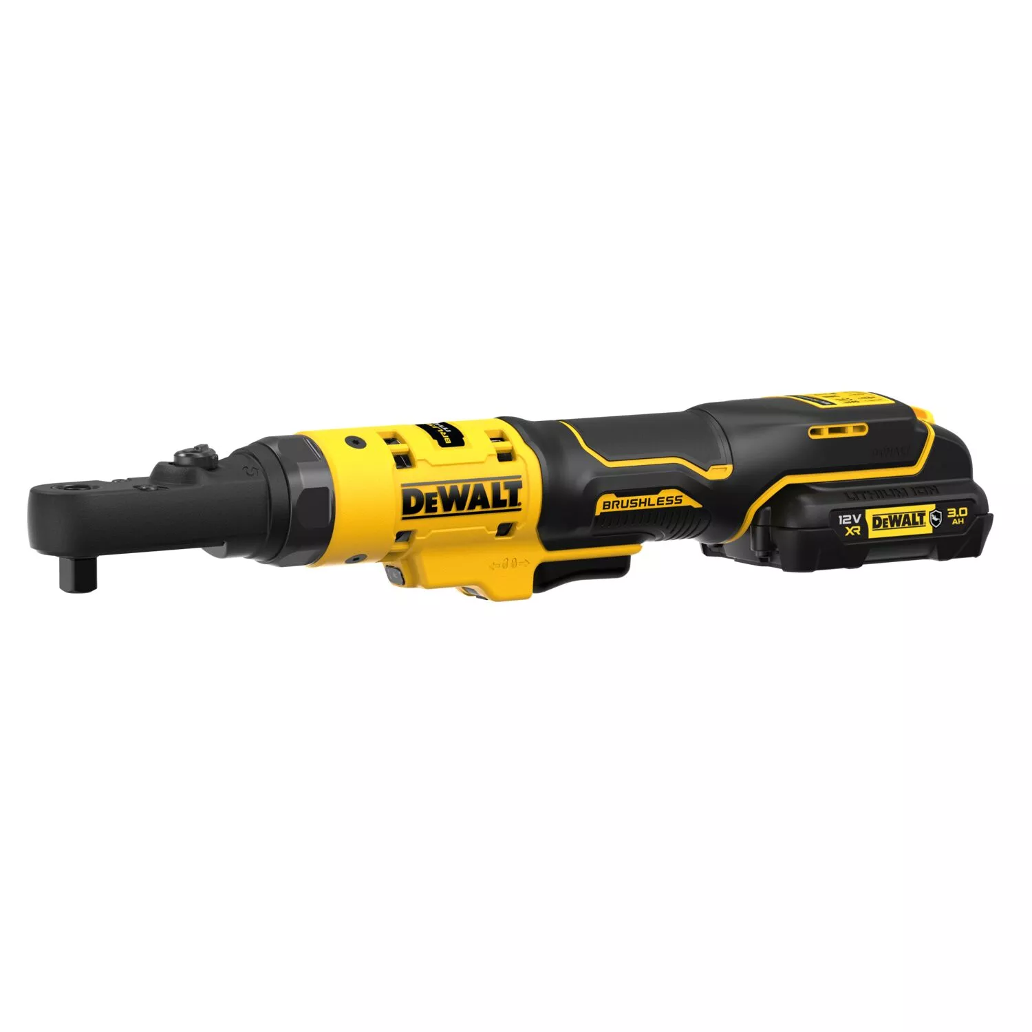DeWALT DCF500L2G Jeu de clés à cliquet coudées sans fil 12 V Li-ion (1 batterie 3,0 Ah) dans un insert - 1/4'“ et 3/8”'-image