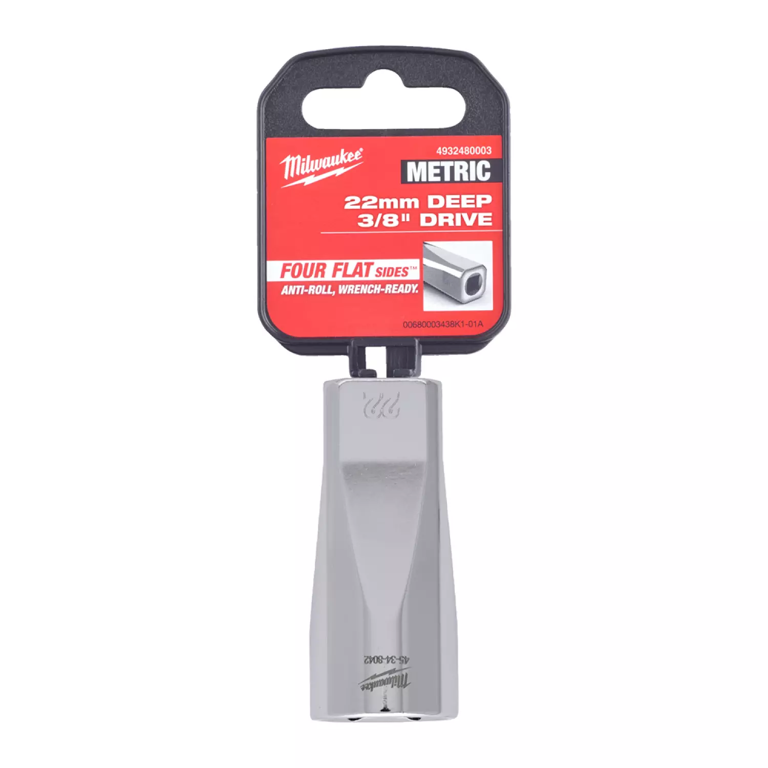 Milwaukee 4932480003 Dop - 3/8" FOUR FLAT™ lang - 22mm-image