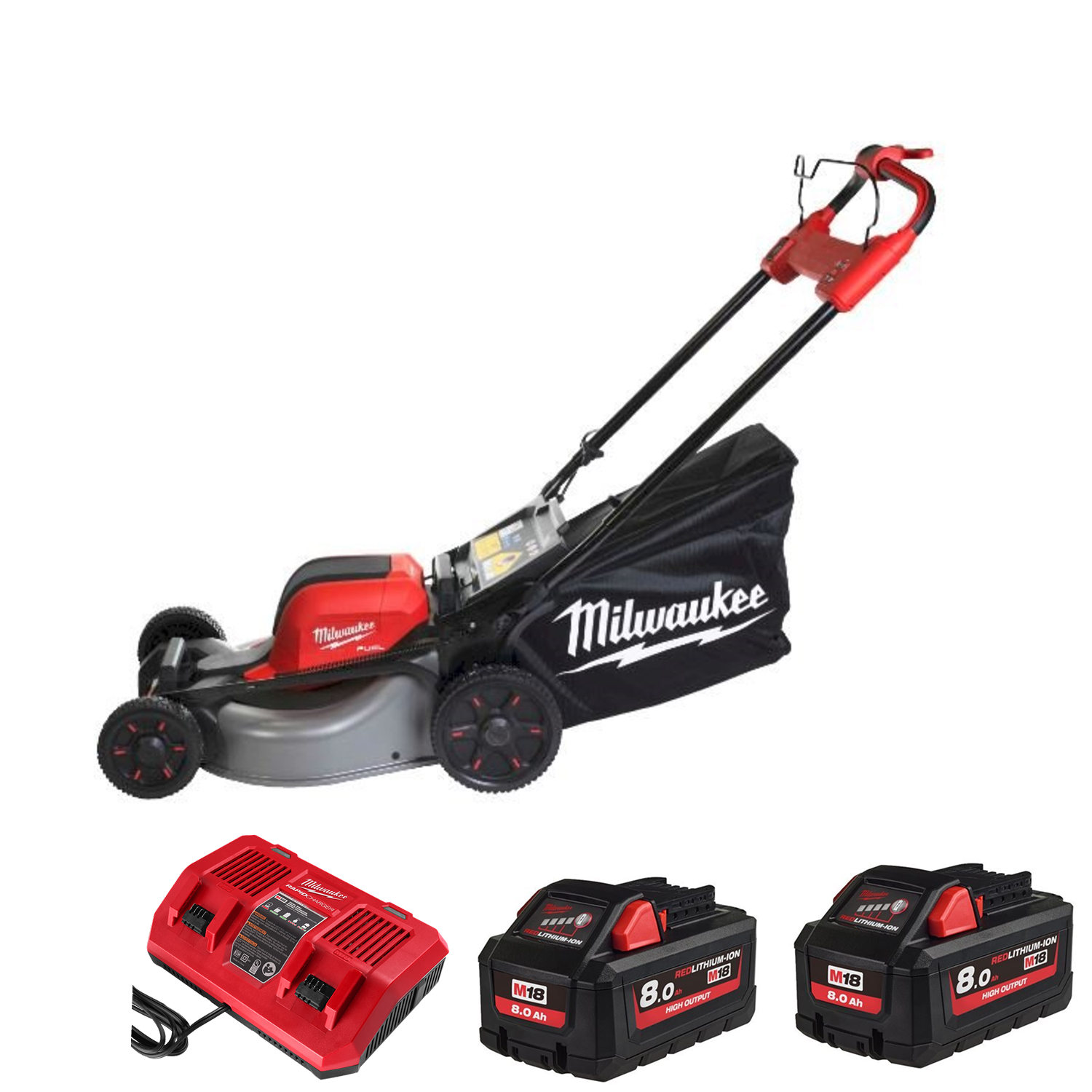 Milwaukee M18 F2LM46-802 FUEL 36V (2x 18V) Batterie Li-Ion tondeuse autotractée kit (2x 8,0Ah) - 46 cm-image