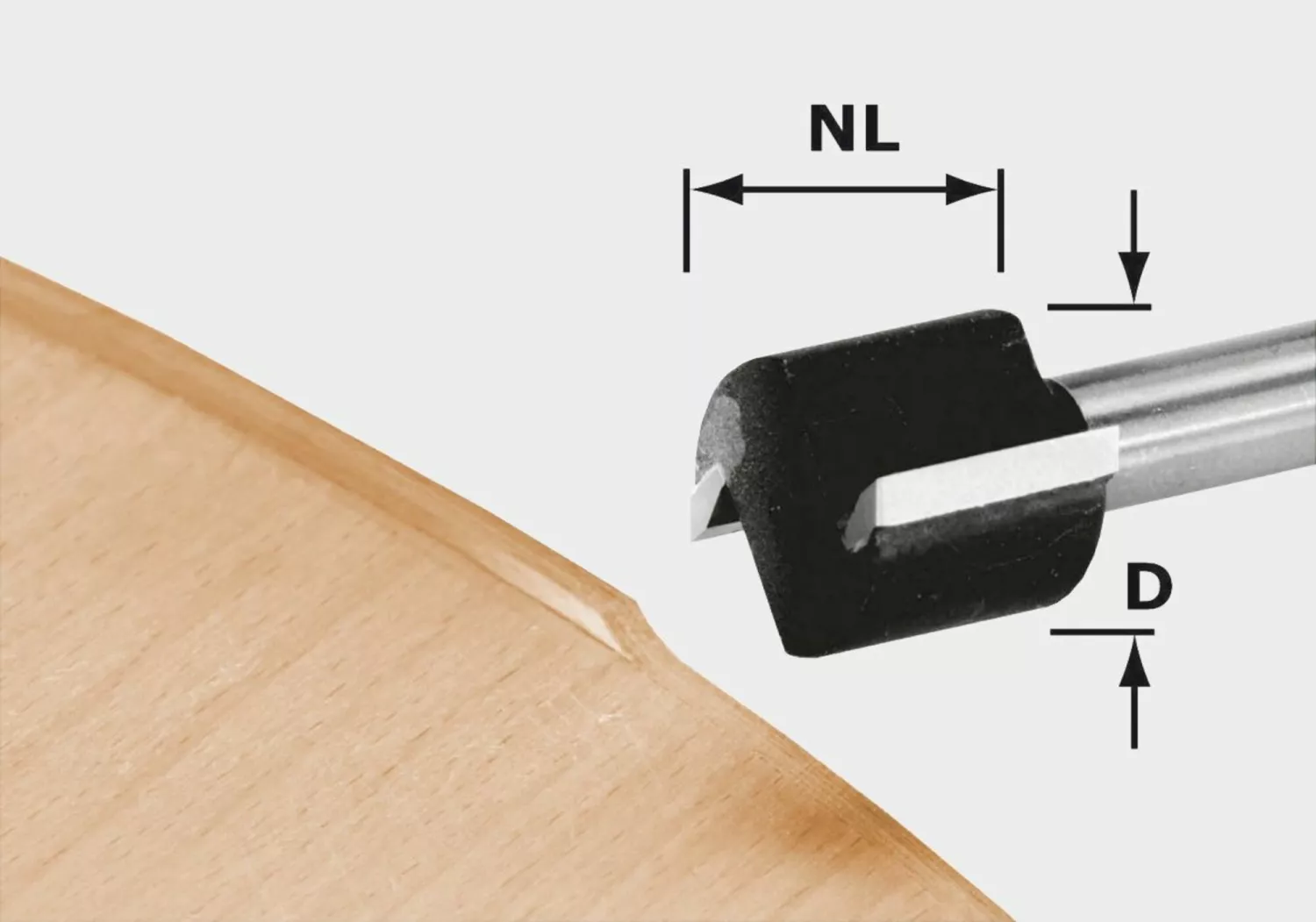 Festool HW D 19/16 S8 OFK 700 - Fraise à affleurer-image