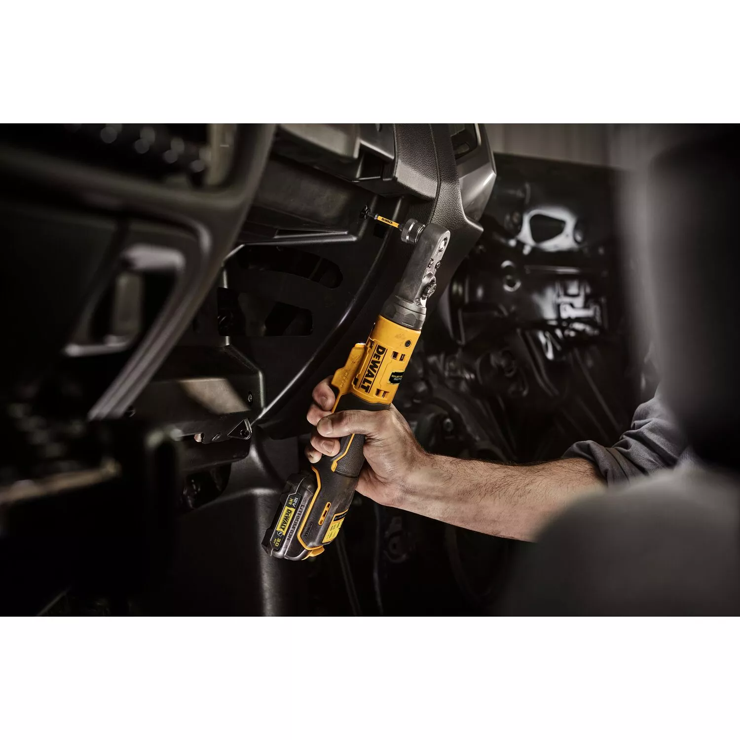 DeWALT DCF500L2G Jeu de clés à cliquet coudées sans fil 12 V Li-ion (1 batterie 3,0 Ah) dans un insert - 1/4'“ et 3/8”'-image