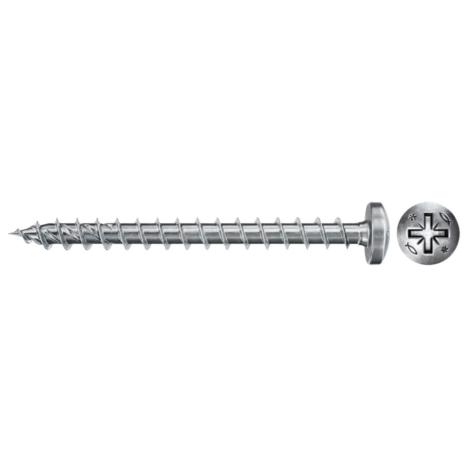 Fischer 670105 Spaanplaatschroef Power-Fast II - PZ2 - 3.5 x 20mm - Bolkop - Voldraad - Verzinkt (200st)-image