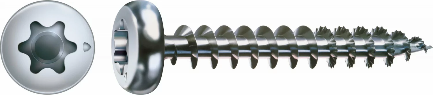 SPAX 201010300163 - Vis universelle, 3 x 16 mm, 200 pièces, Tête centrante, Tête ronde, T-STAR plus T10, Pointe S, WIROX-image